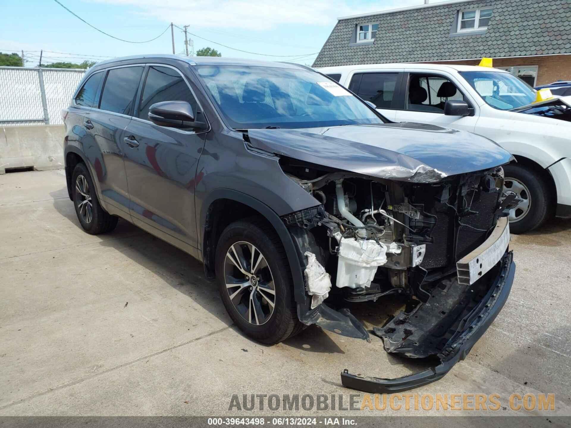 5TDJKRFH0GS278274 TOYOTA HIGHLANDER 2016