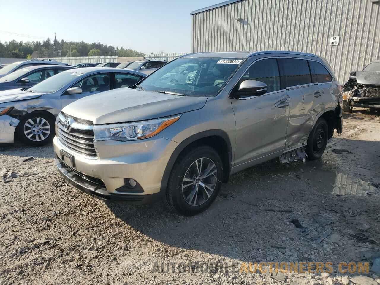 5TDJKRFH0GS292546 TOYOTA HIGHLANDER 2016