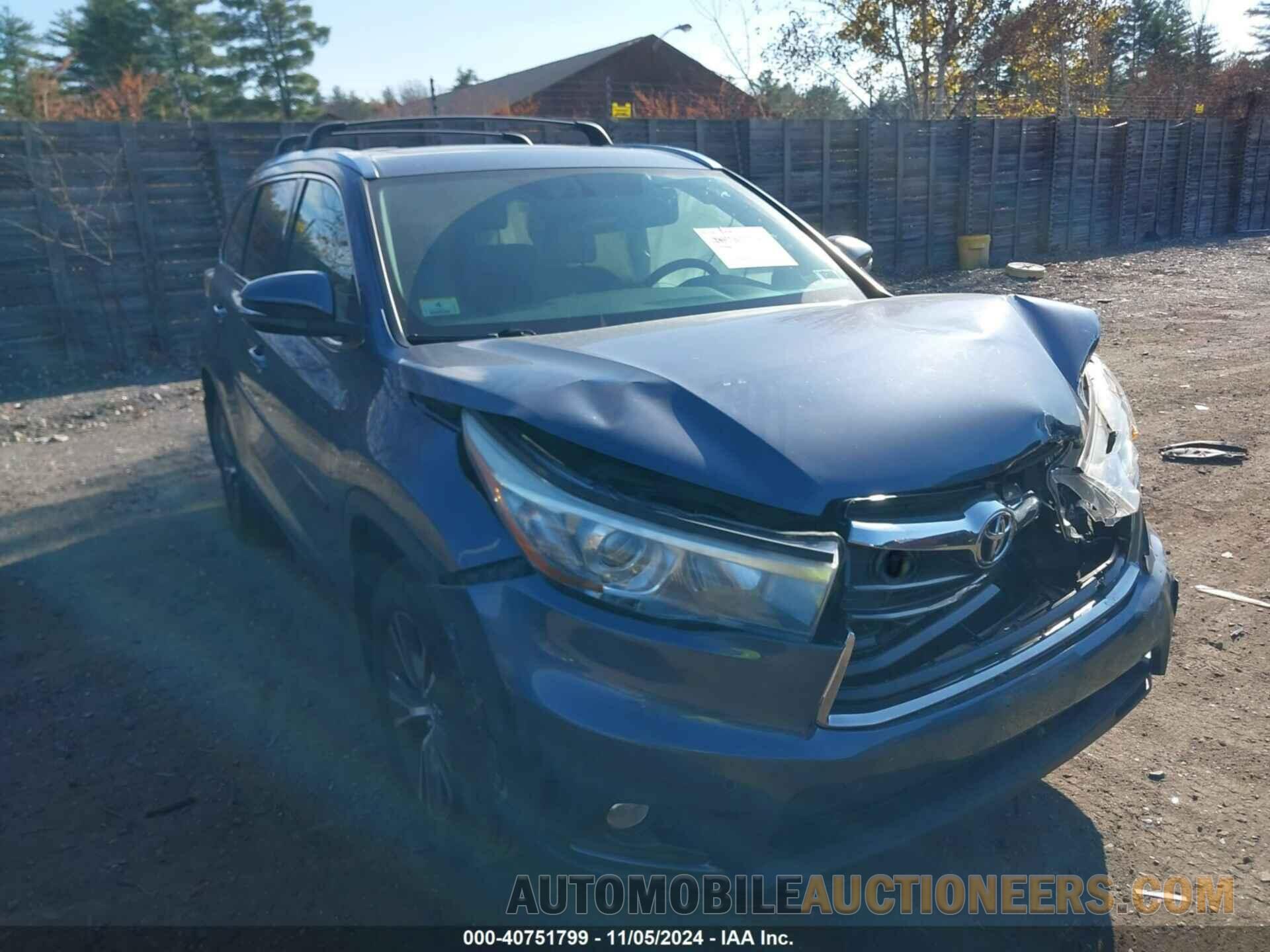 5TDJKRFH0GS322323 TOYOTA HIGHLANDER 2016