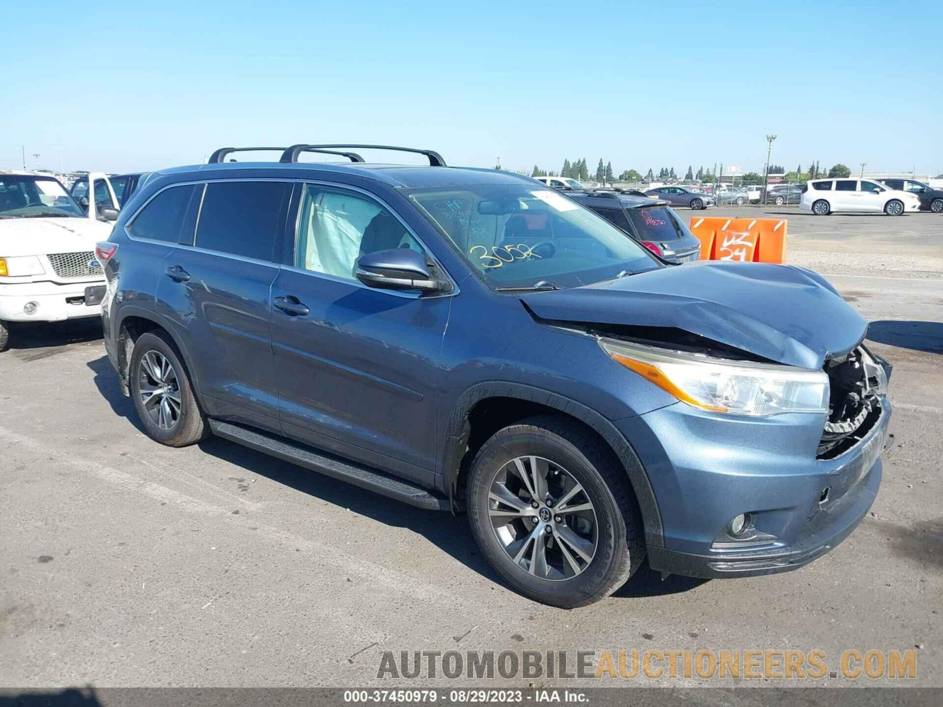 5TDJKRFH0GS322967 TOYOTA HIGHLANDER 2016