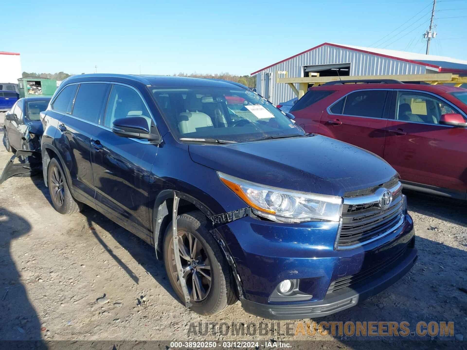 5TDJKRFH1GS260267 TOYOTA HIGHLANDER 2016