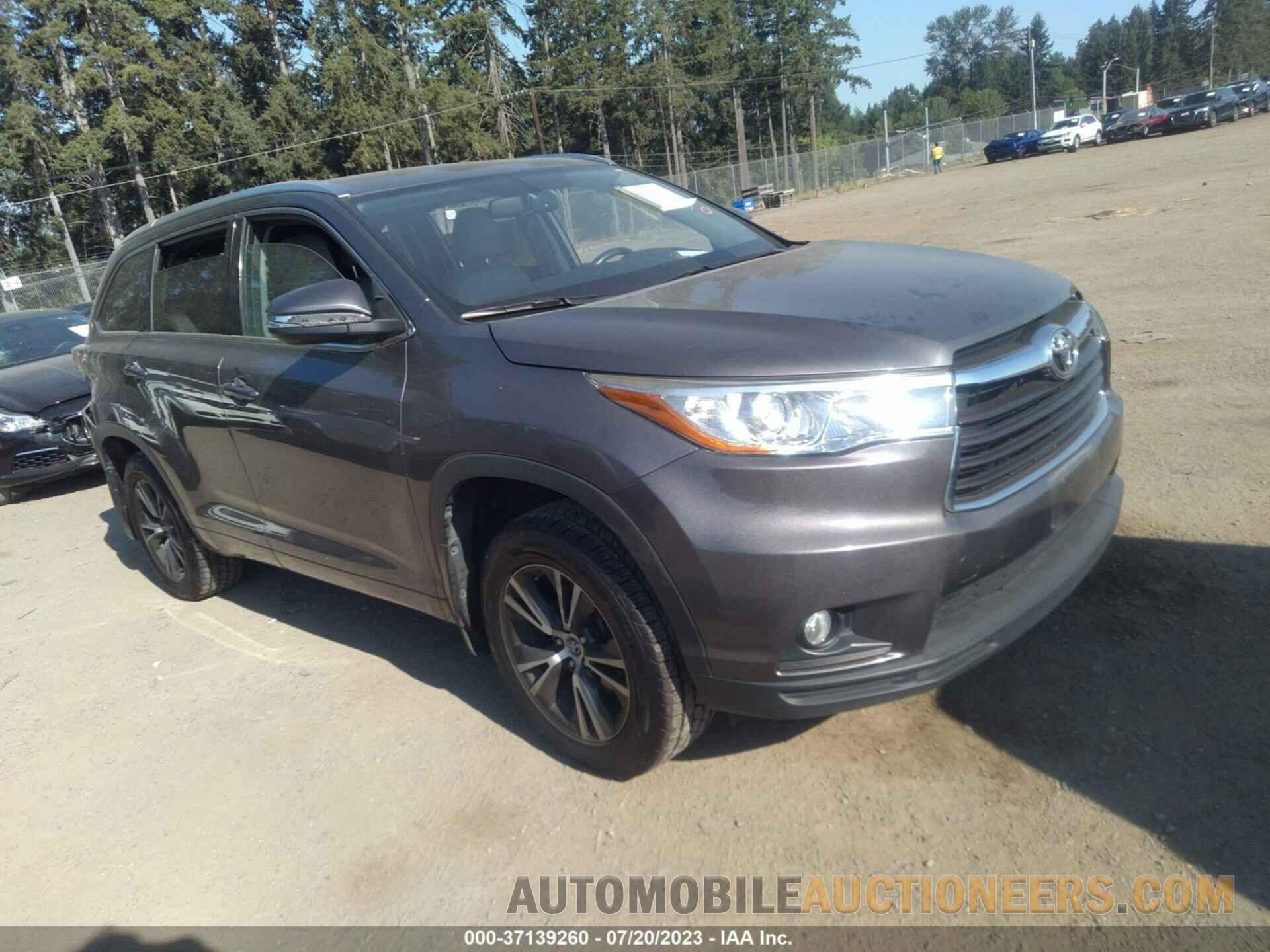 5TDJKRFH1GS264772 TOYOTA HIGHLANDER 2016