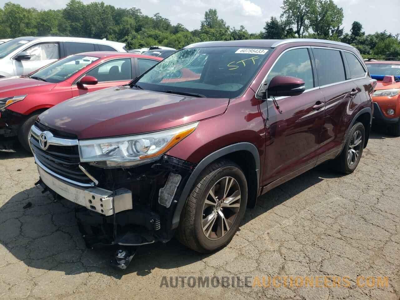 5TDJKRFH1GS292233 TOYOTA HIGHLANDER 2016