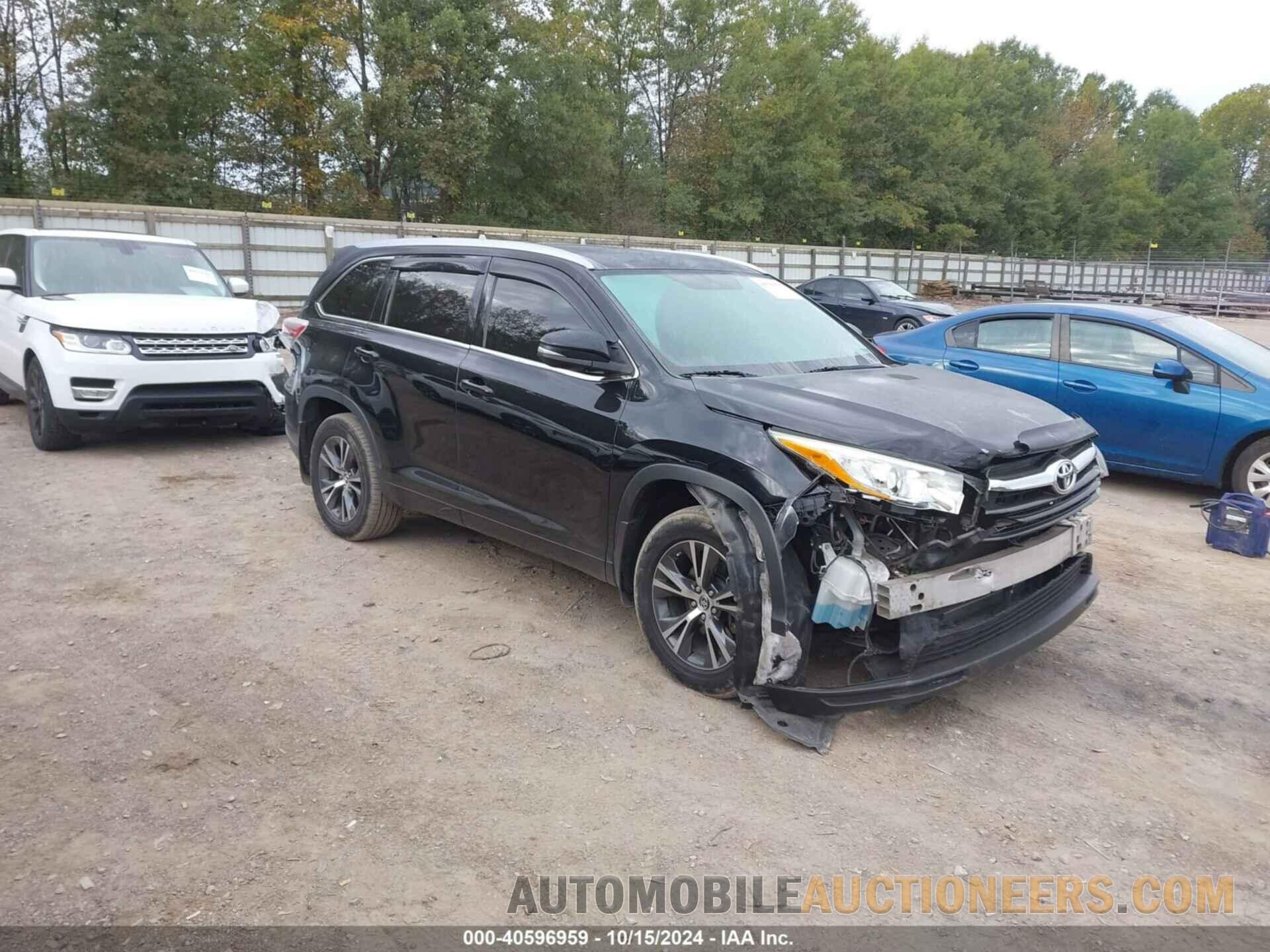 5TDJKRFH2GS236172 TOYOTA HIGHLANDER 2016