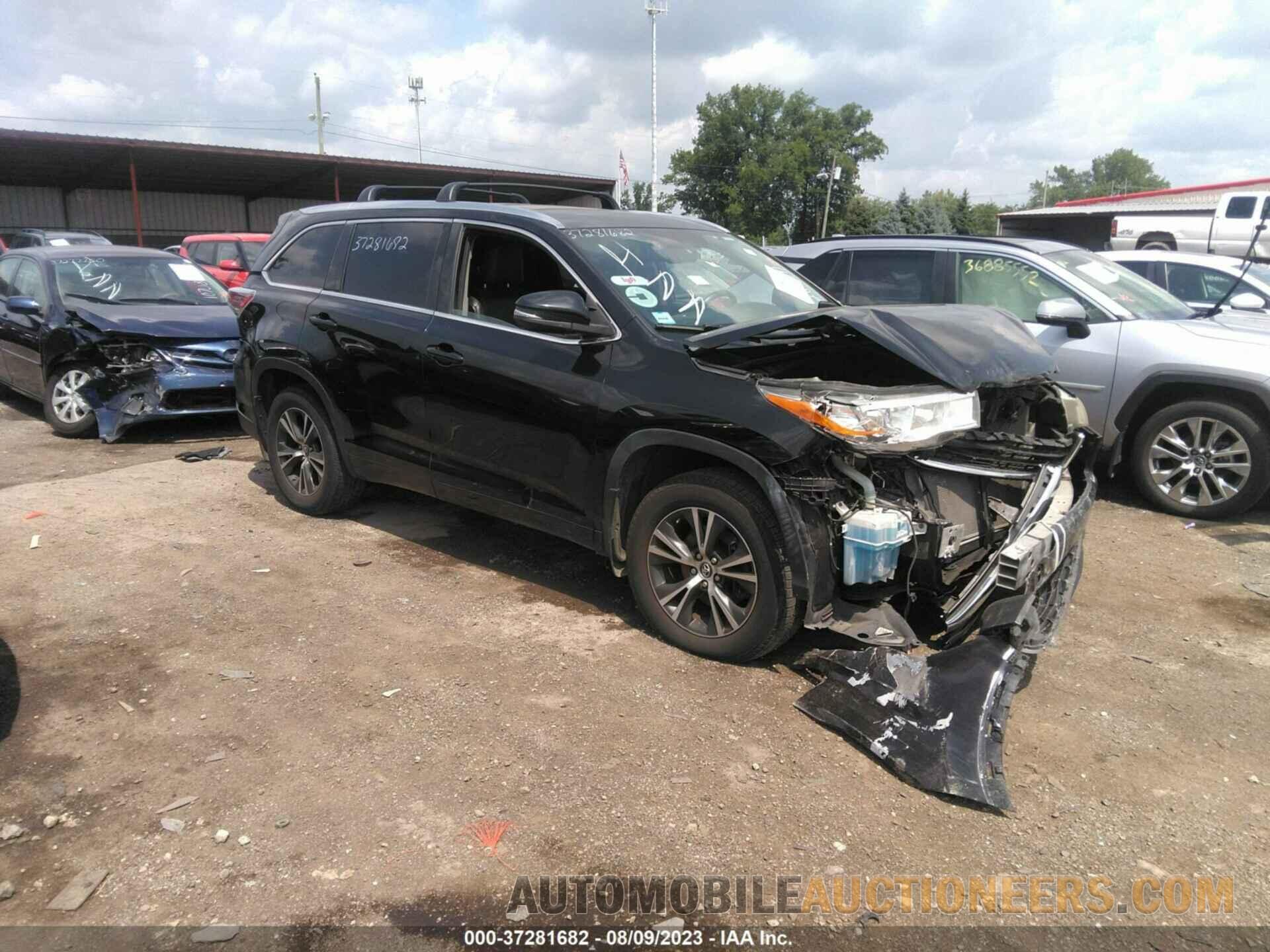 5TDJKRFH2GS282911 TOYOTA HIGHLANDER 2016