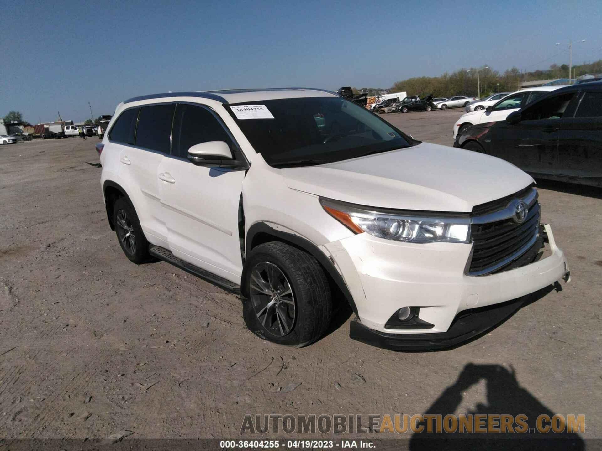 5TDJKRFH2GS332643 TOYOTA HIGHLANDER 2016