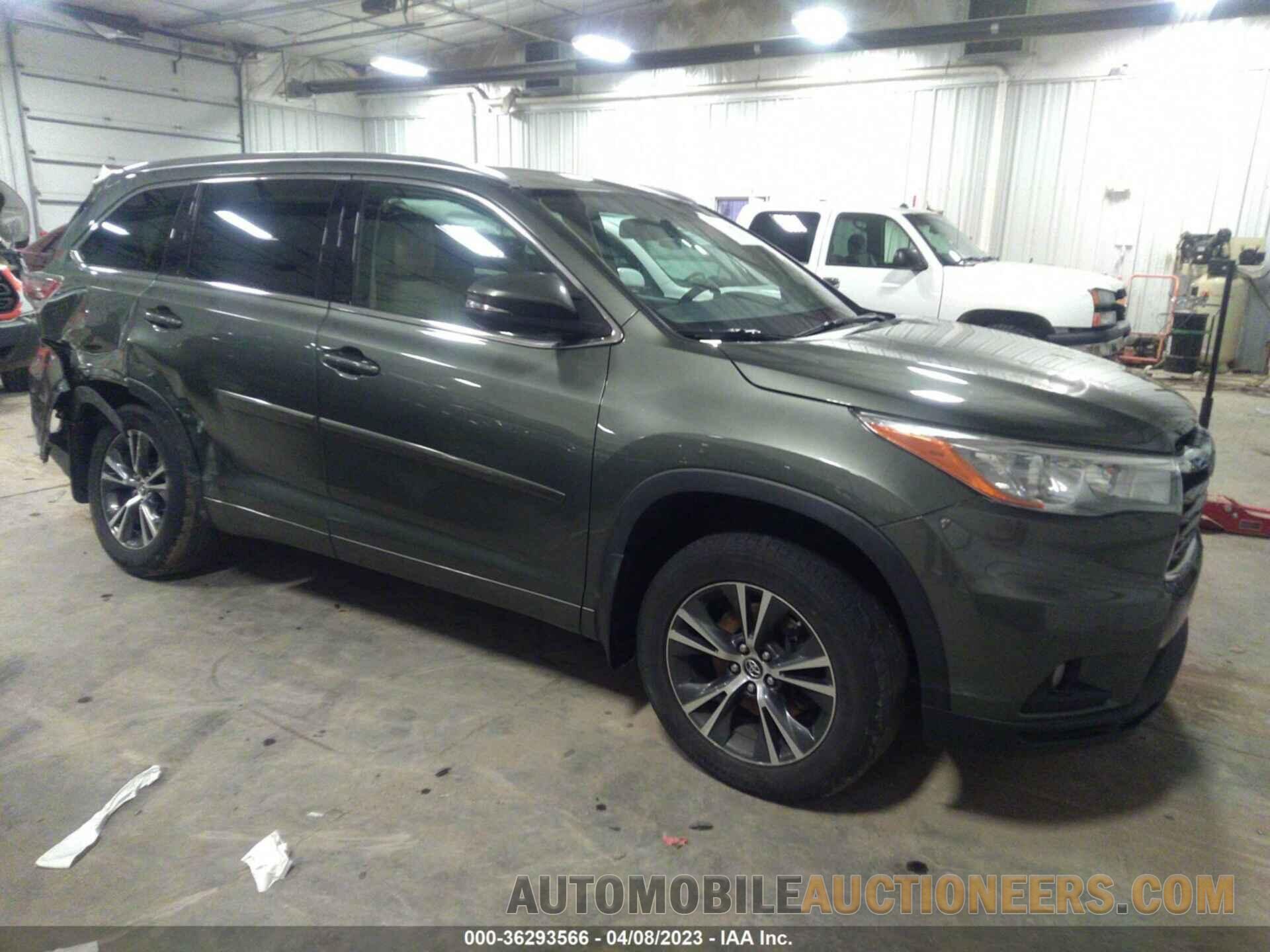 5TDJKRFH2GS354612 TOYOTA HIGHLANDER 2016