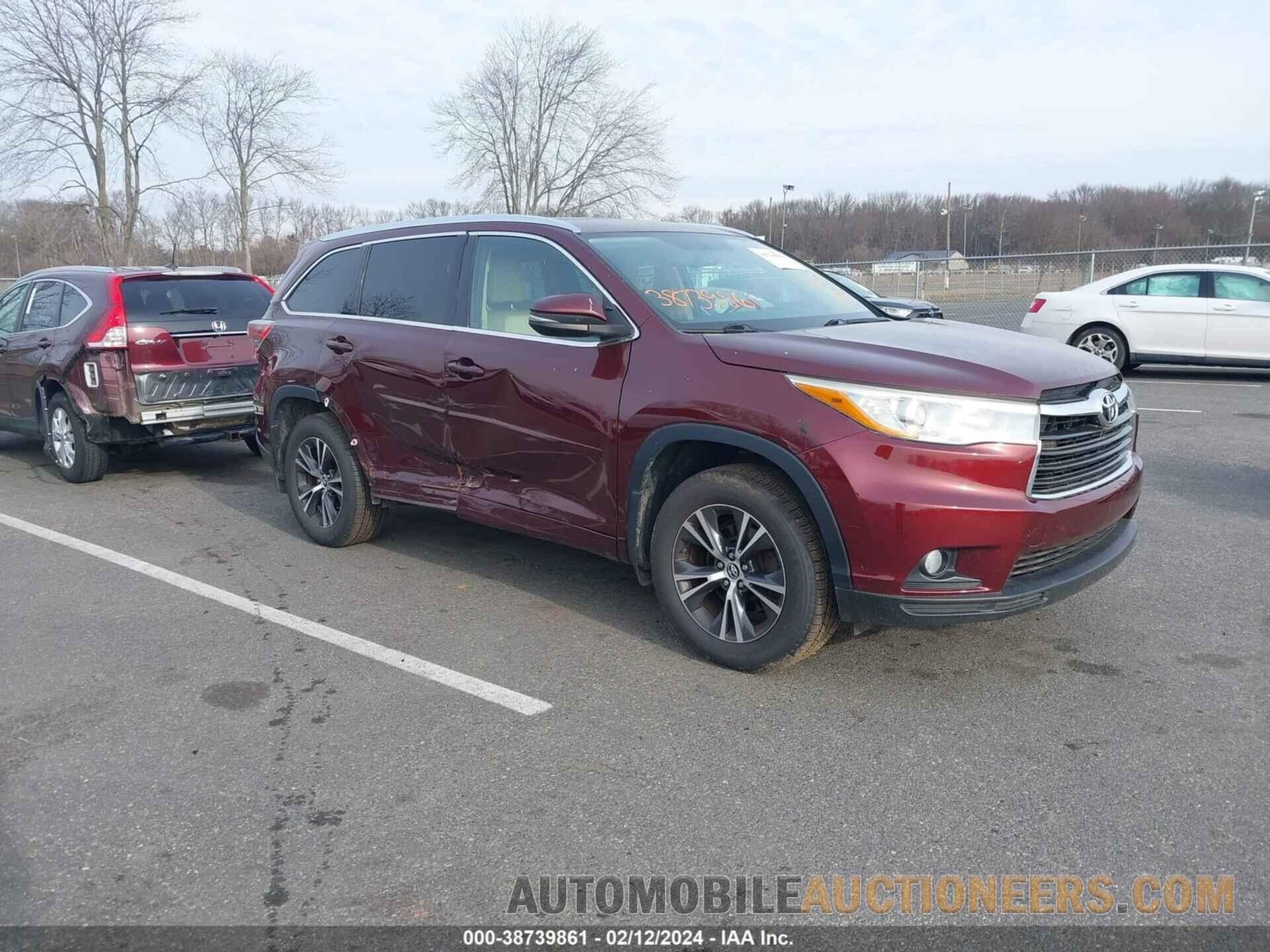 5TDJKRFH3GS233572 TOYOTA HIGHLANDER 2016