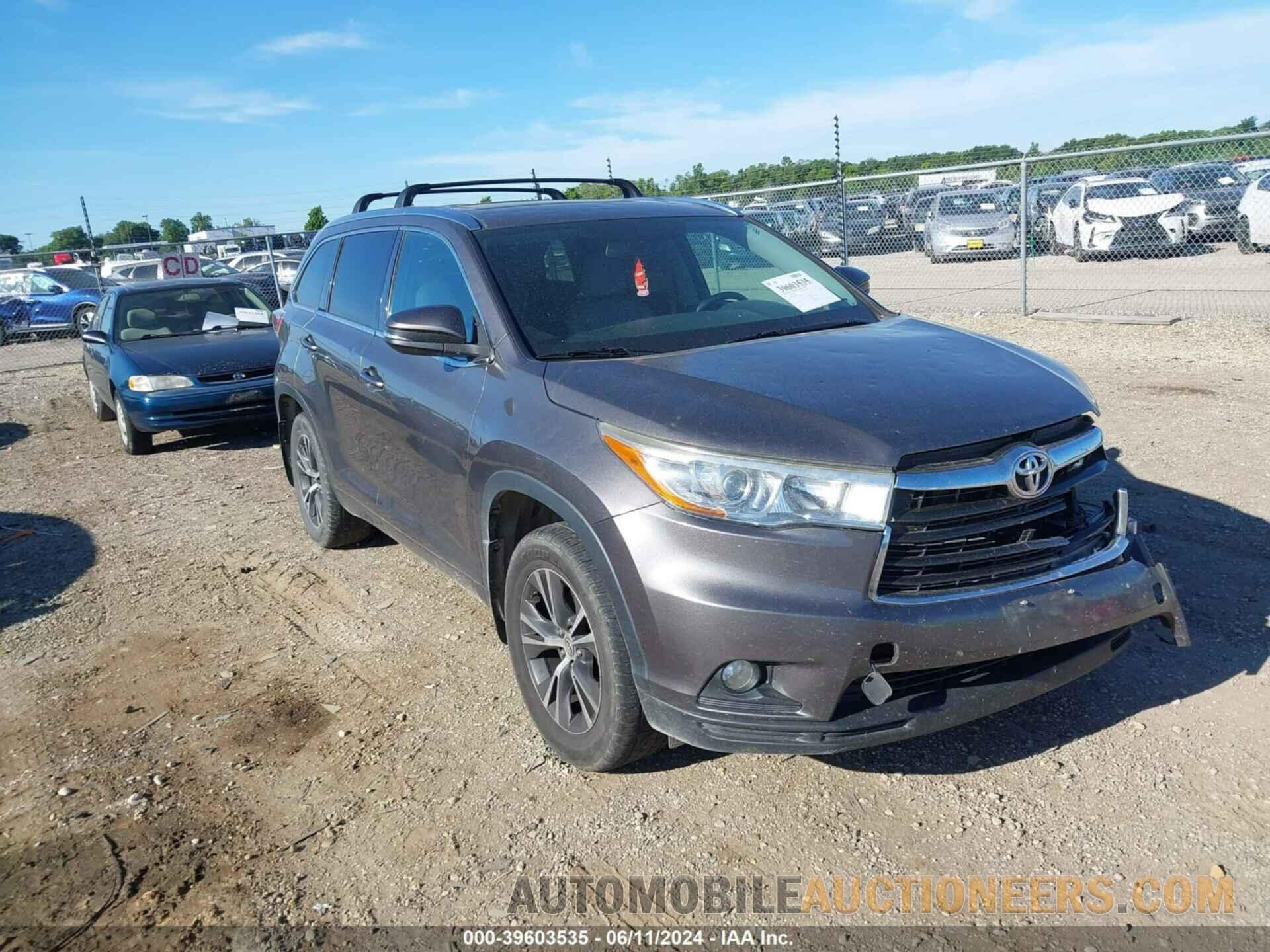 5TDJKRFH3GS278396 TOYOTA HIGHLANDER 2016