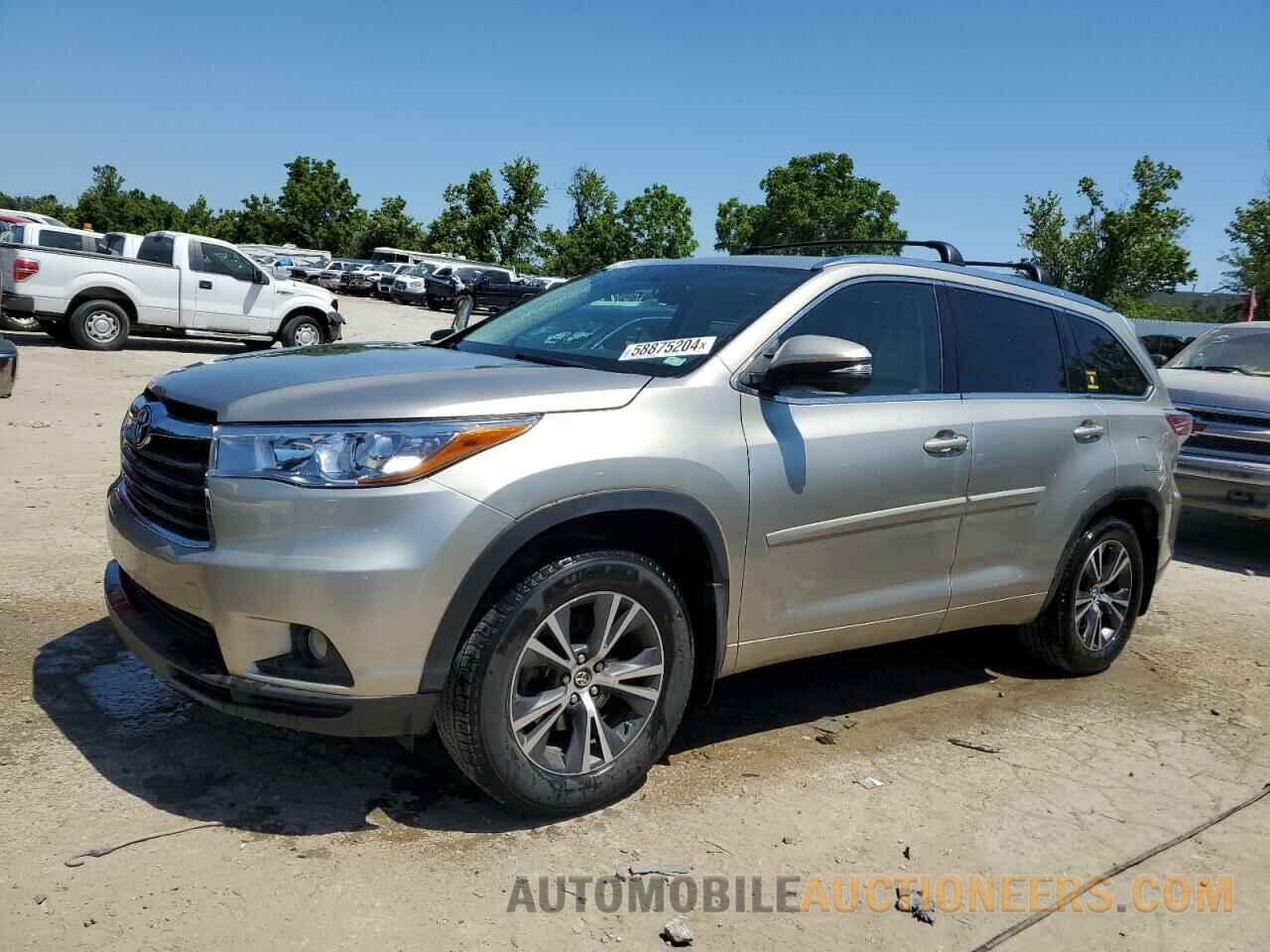 5TDJKRFH3GS300672 TOYOTA HIGHLANDER 2016