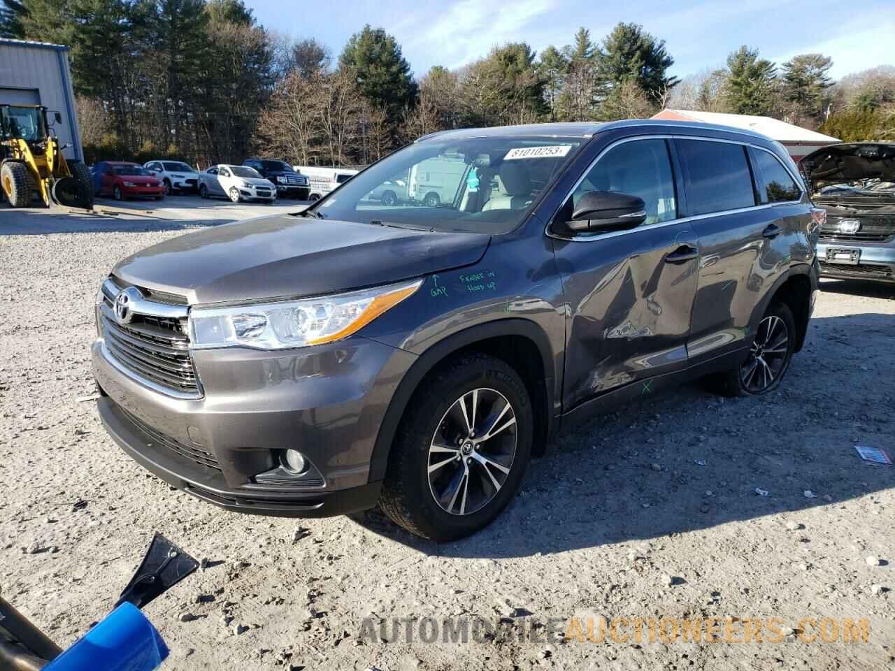 5TDJKRFH3GS307847 TOYOTA HIGHLANDER 2016