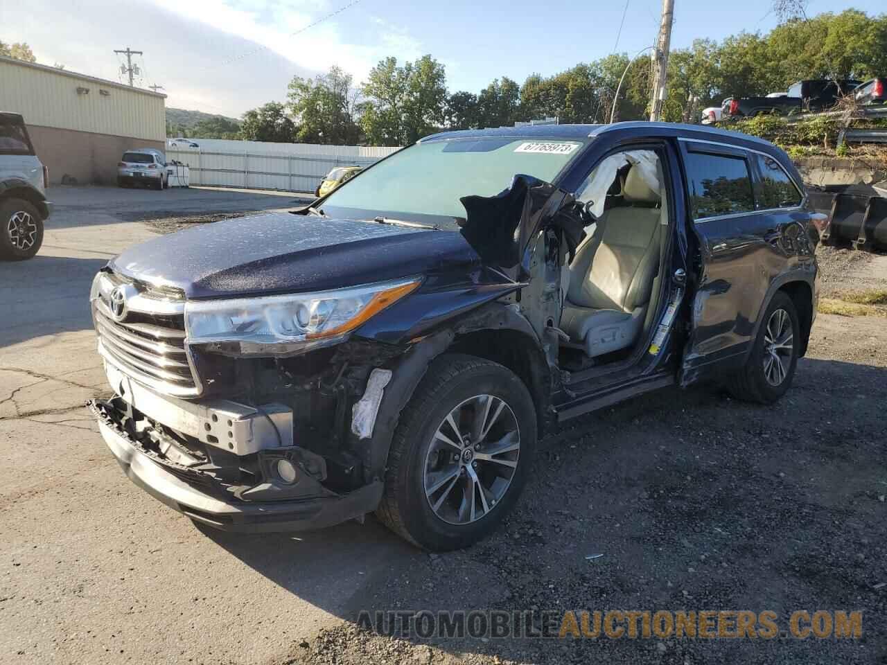 5TDJKRFH3GS312904 TOYOTA HIGHLANDER 2016