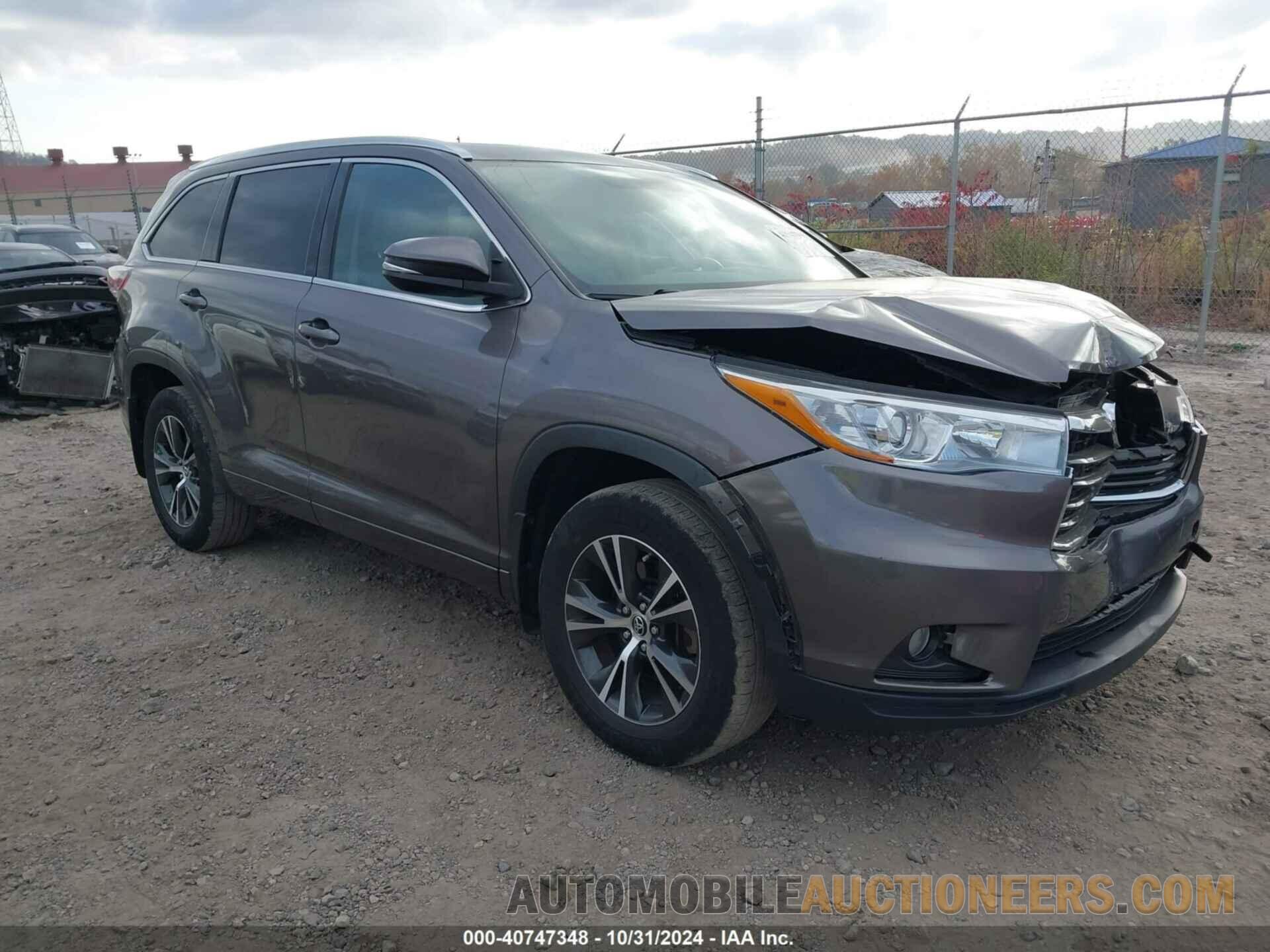 5TDJKRFH4GS232835 TOYOTA HIGHLANDER 2016