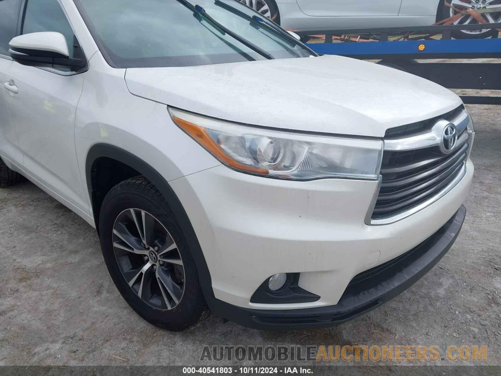 5TDJKRFH4GS261199 TOYOTA HIGHLANDER 2016