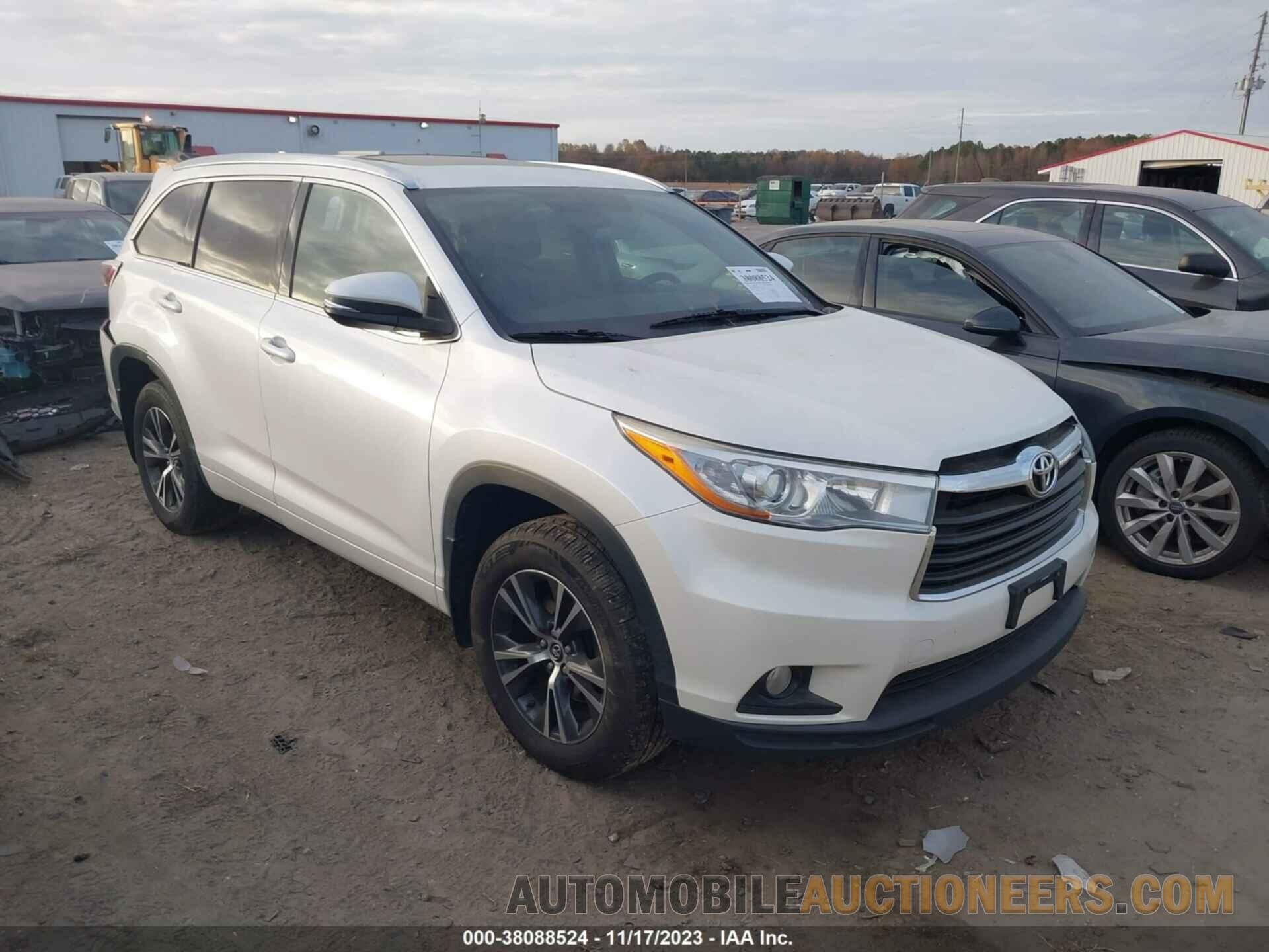 5TDJKRFH4GS298267 TOYOTA HIGHLANDER 2016