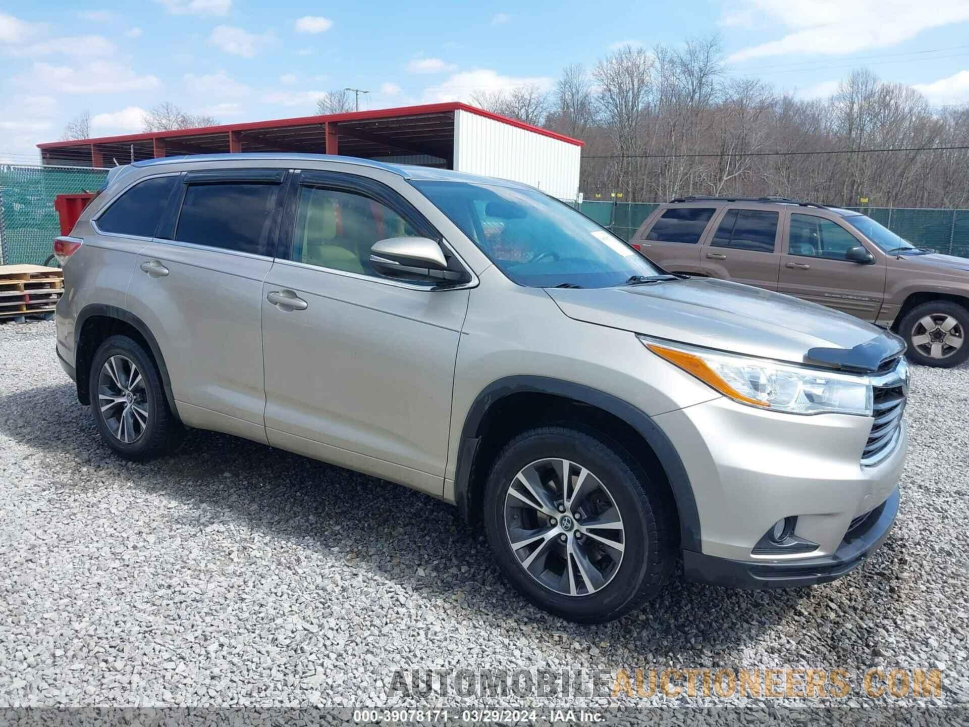 5TDJKRFH4GS313558 TOYOTA HIGHLANDER 2016