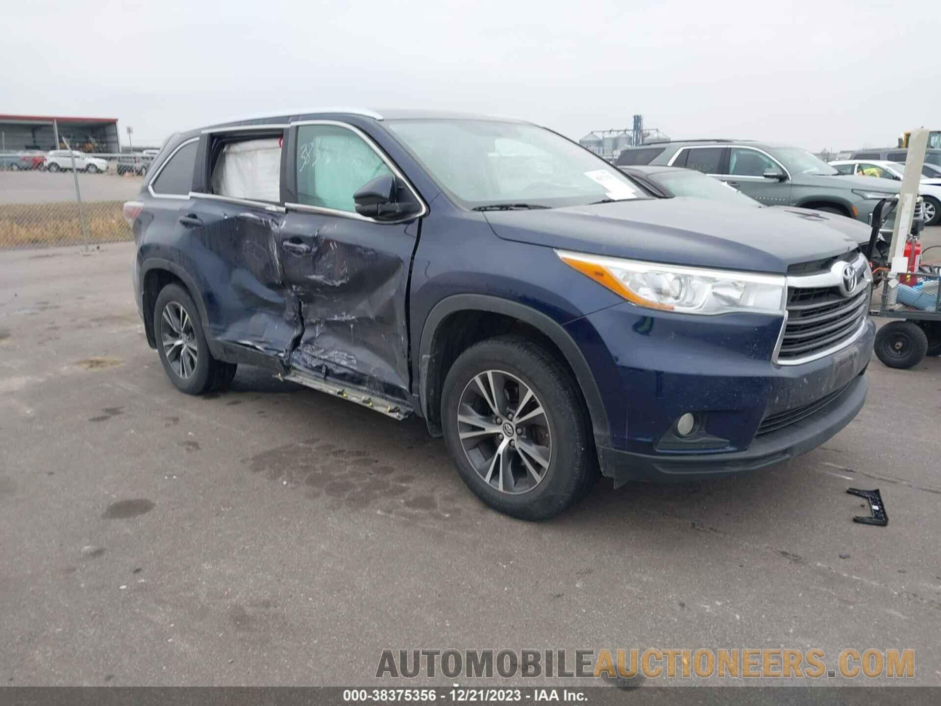 5TDJKRFH4GS345619 TOYOTA HIGHLANDER 2016