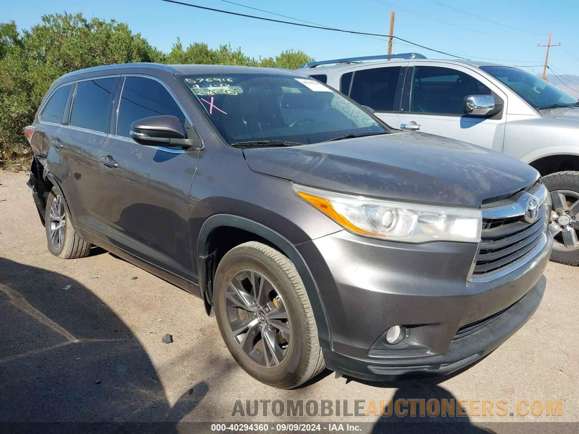 5TDJKRFH4GS503182 TOYOTA HIGHLANDER 2016