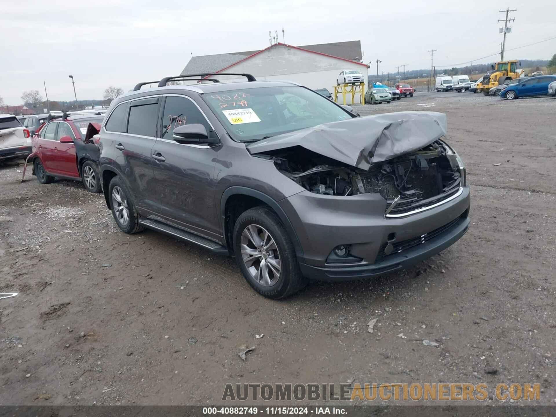 5TDJKRFH5FS154497 TOYOTA HIGHLANDER 2015