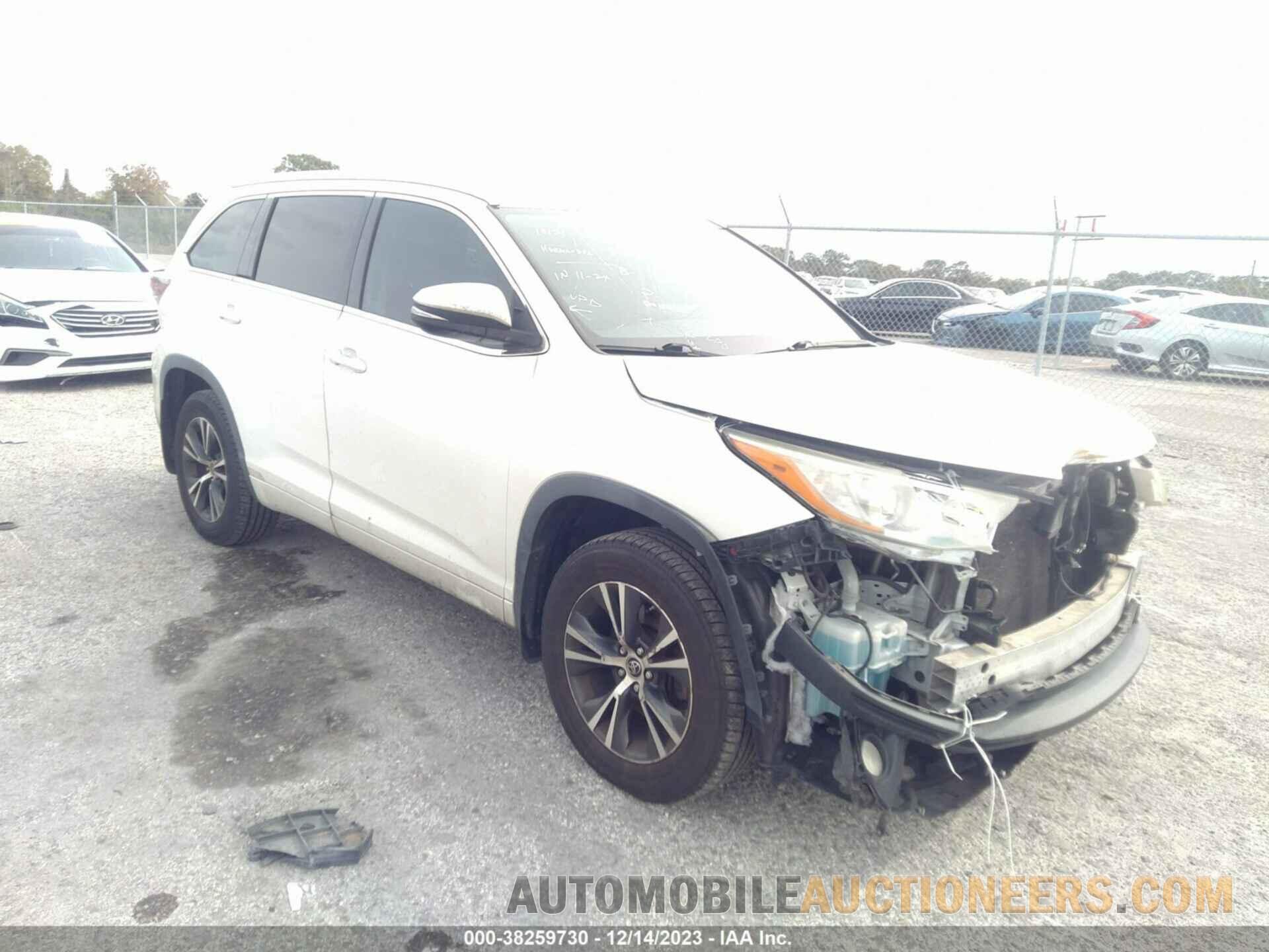 5TDJKRFH5GS240782 TOYOTA HIGHLANDER 2016