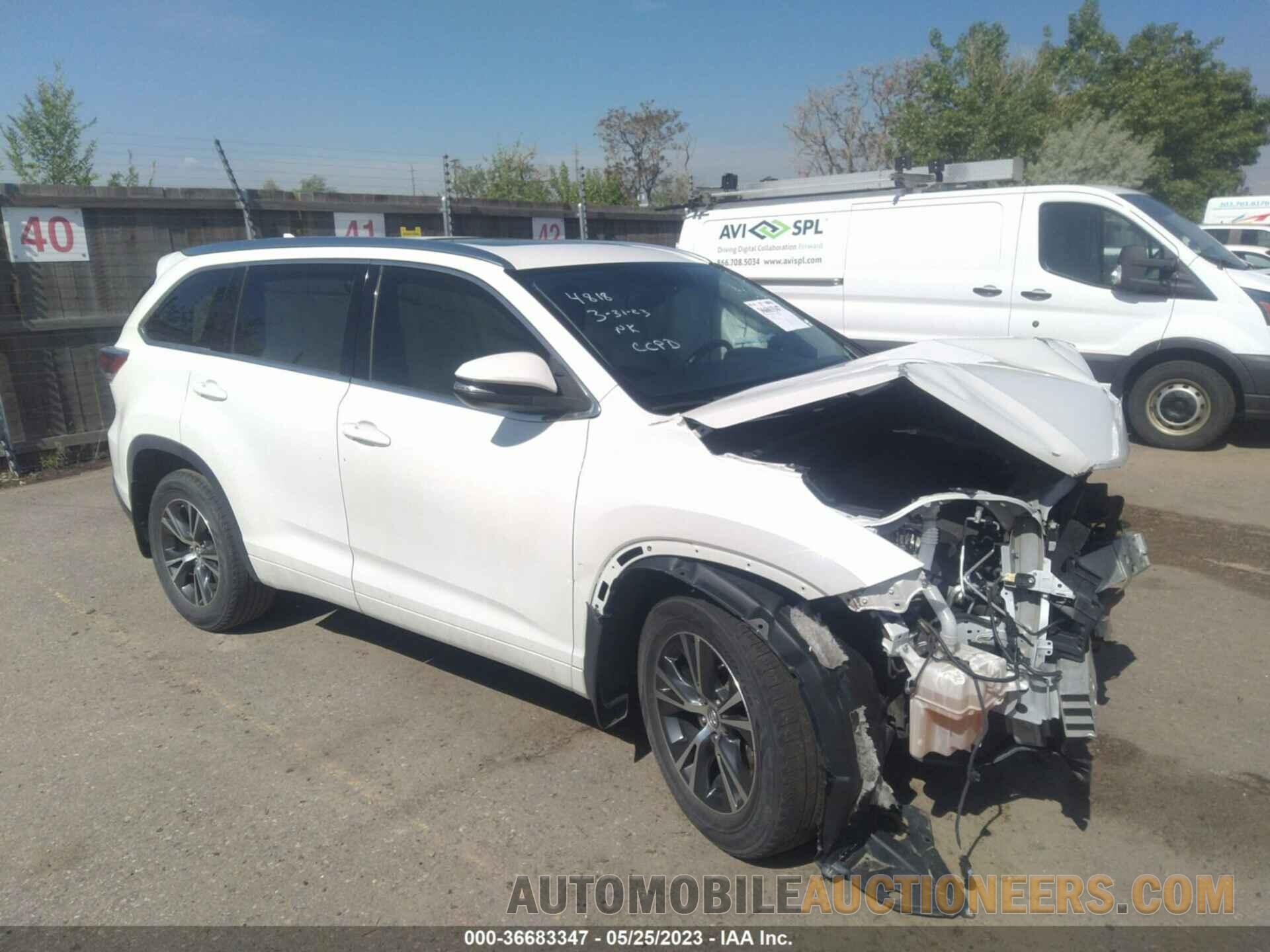 5TDJKRFH5GS337285 TOYOTA HIGHLANDER 2016