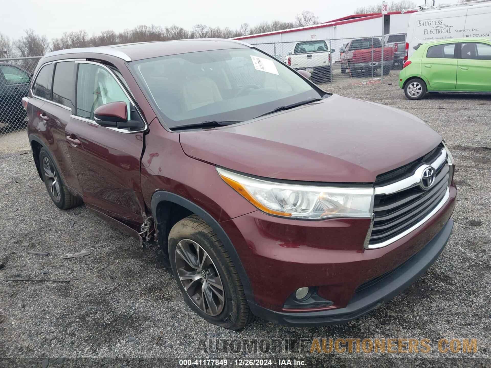 5TDJKRFH5GS345385 TOYOTA HIGHLANDER 2016