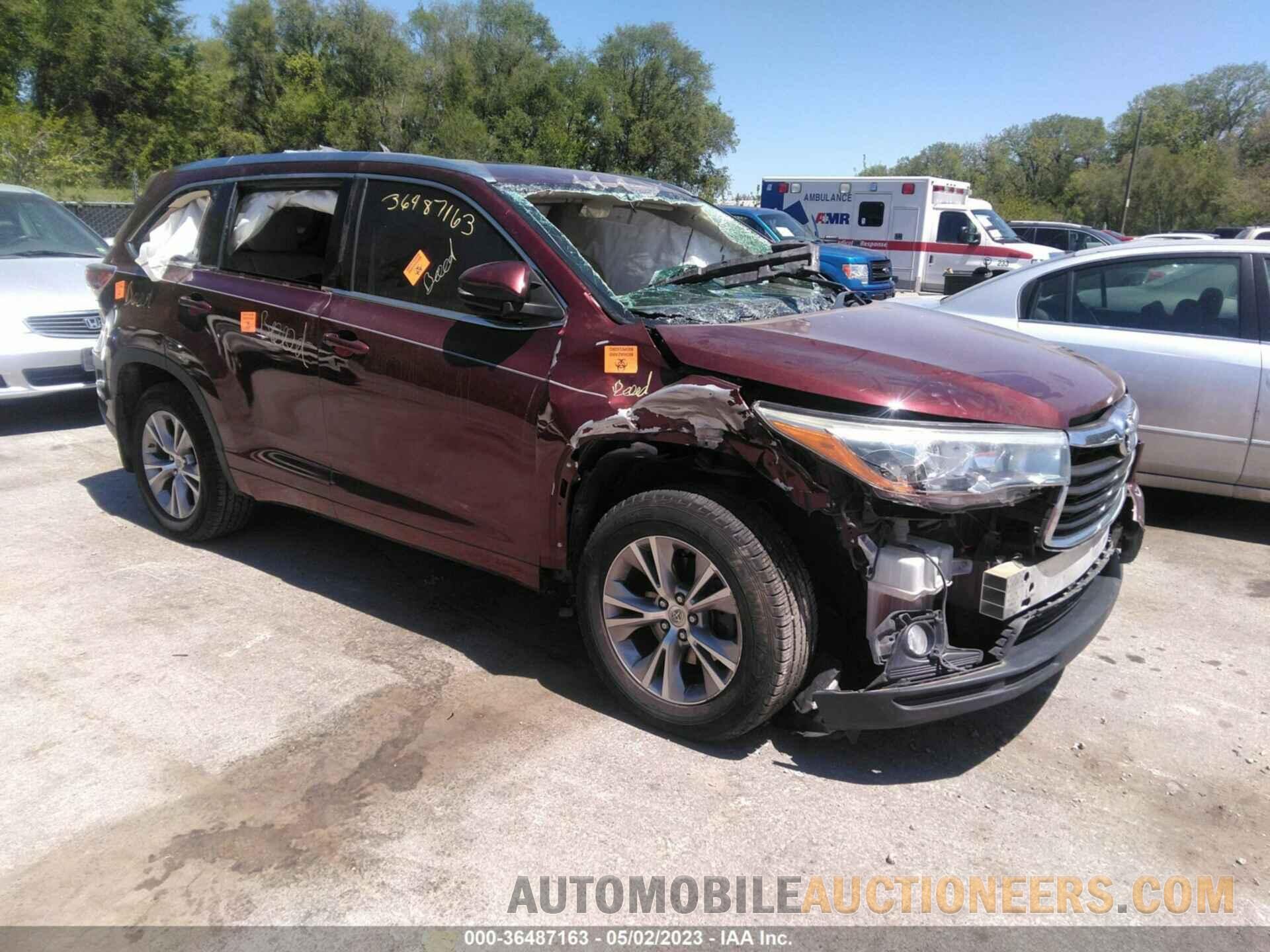 5TDJKRFH6FS113425 TOYOTA HIGHLANDER 2015