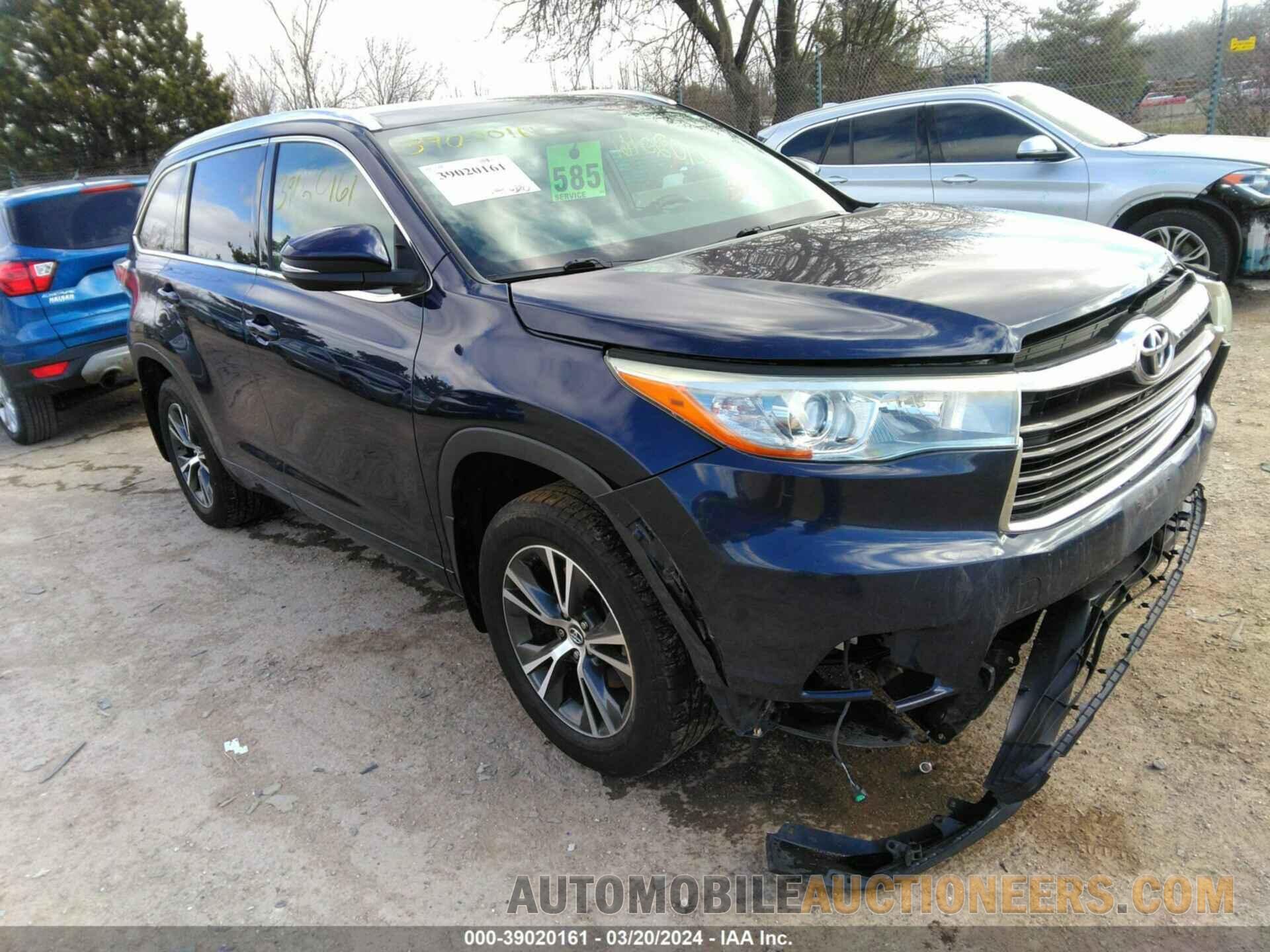 5TDJKRFH6GS283950 TOYOTA HIGHLANDER 2016