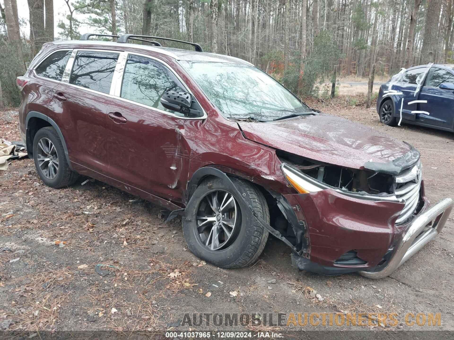 5TDJKRFH6GS316123 TOYOTA HIGHLANDER 2016