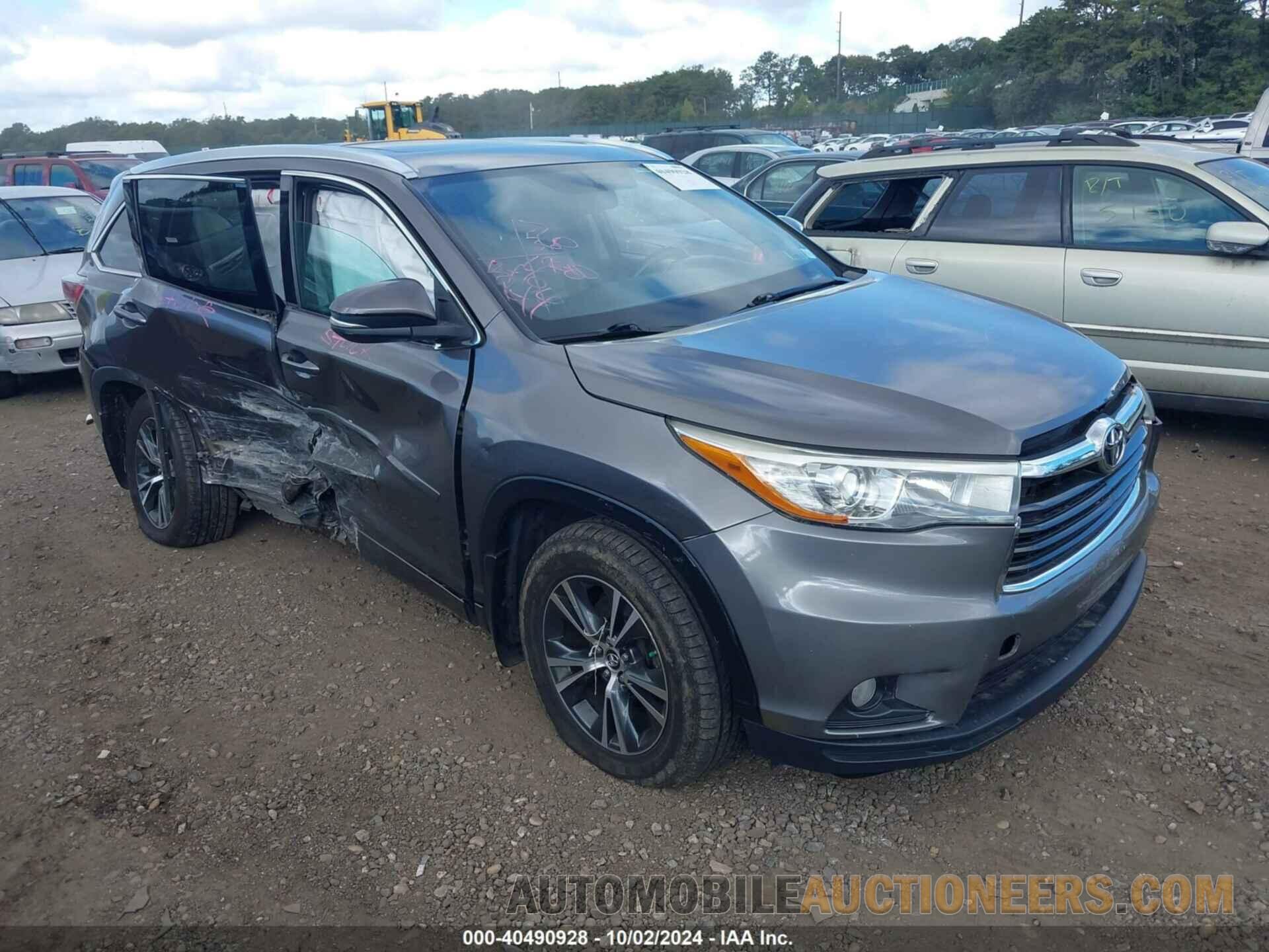 5TDJKRFH6GS333391 TOYOTA HIGHLANDER 2016