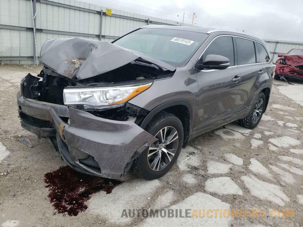 5TDJKRFH6GS505712 TOYOTA HIGHLANDER 2016