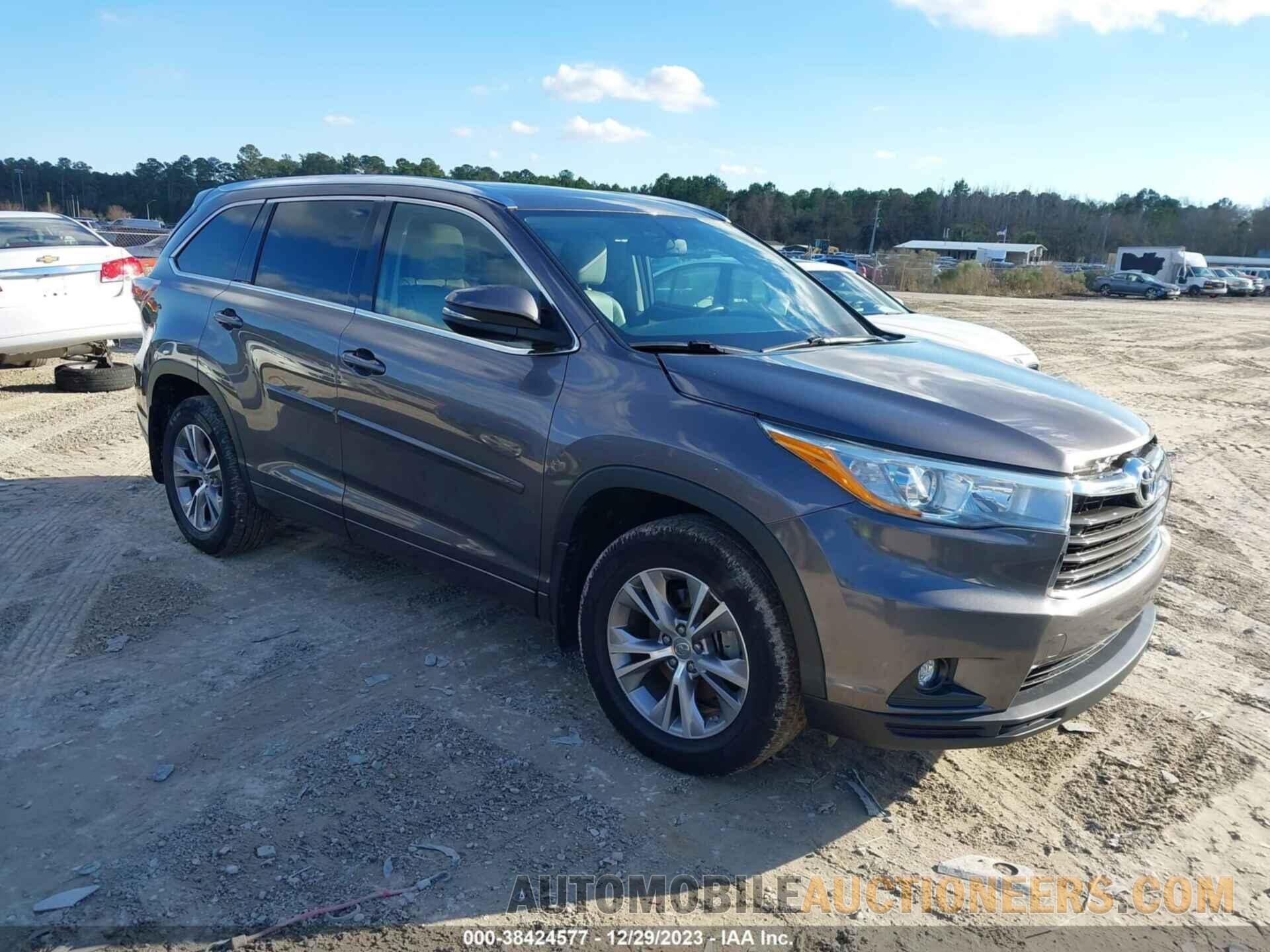 5TDJKRFH7FS191812 TOYOTA HIGHLANDER 2015