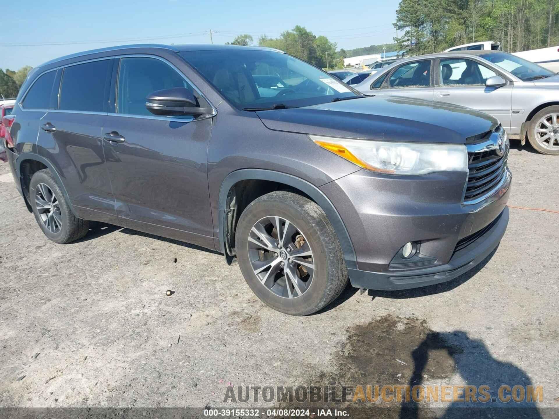 5TDJKRFH7GS255624 TOYOTA HIGHLANDER 2016