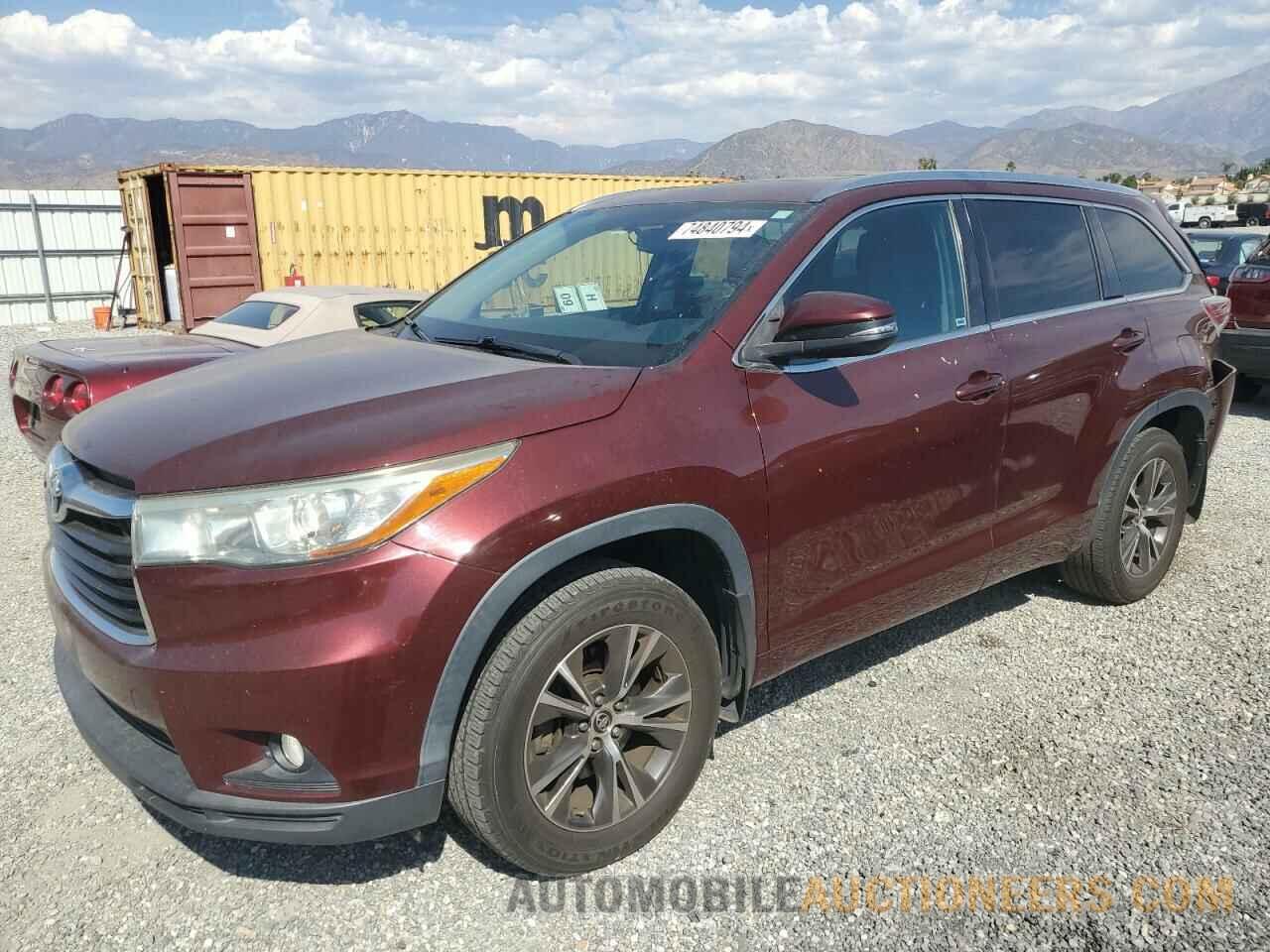 5TDJKRFH7GS269667 TOYOTA HIGHLANDER 2016