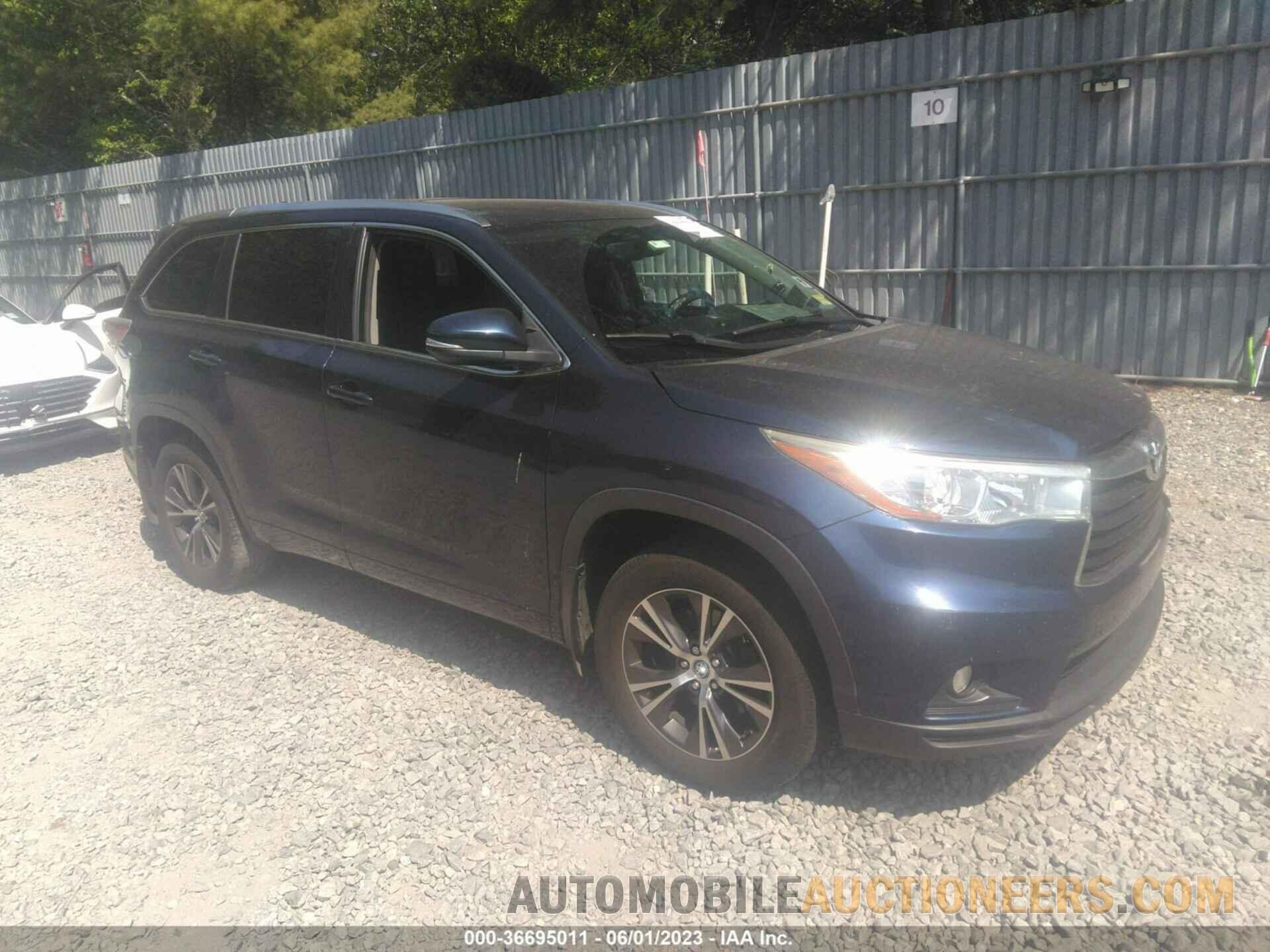 5TDJKRFH7GS273637 TOYOTA HIGHLANDER 2016