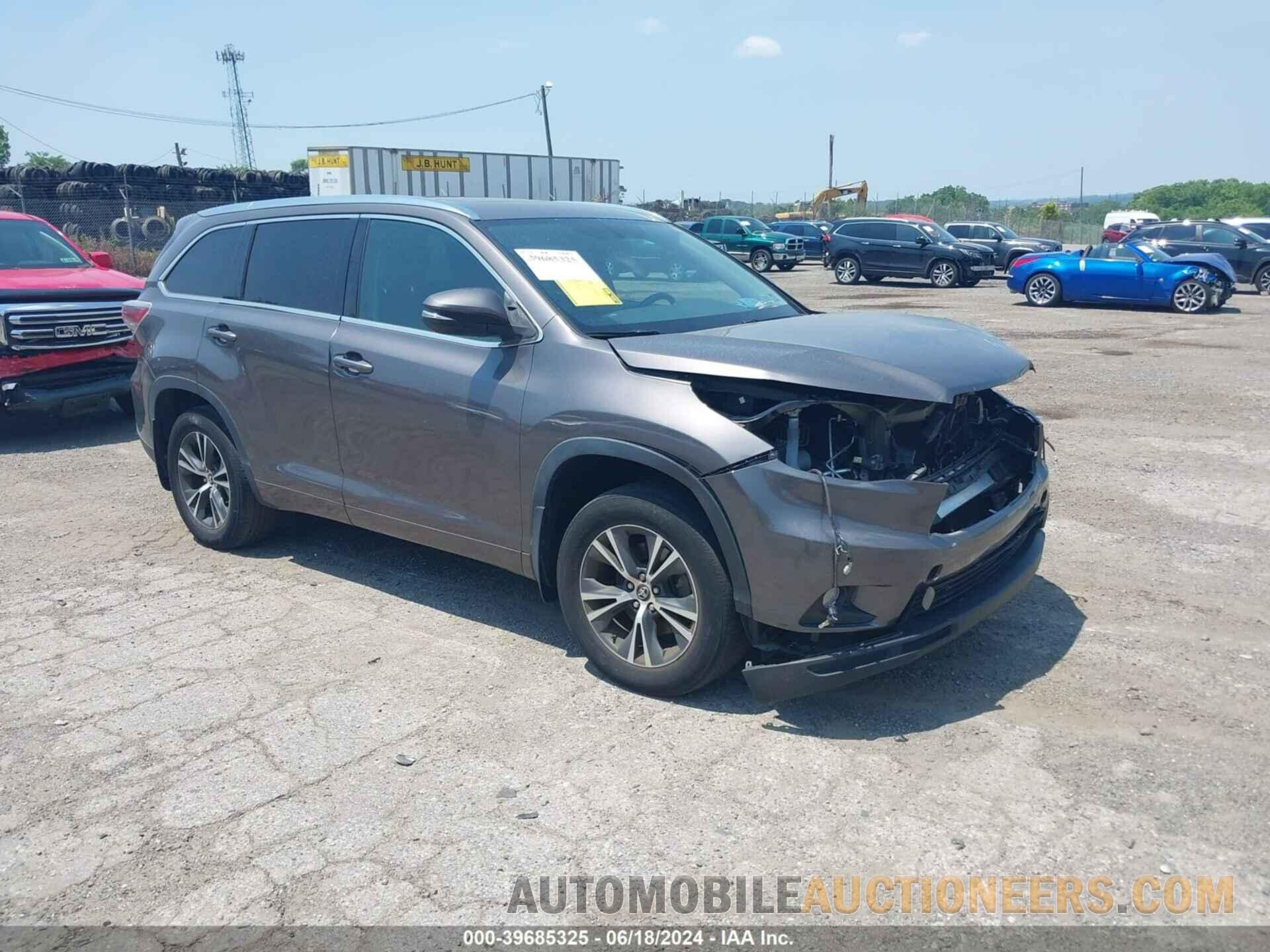 5TDJKRFH7GS284685 TOYOTA HIGHLANDER 2016