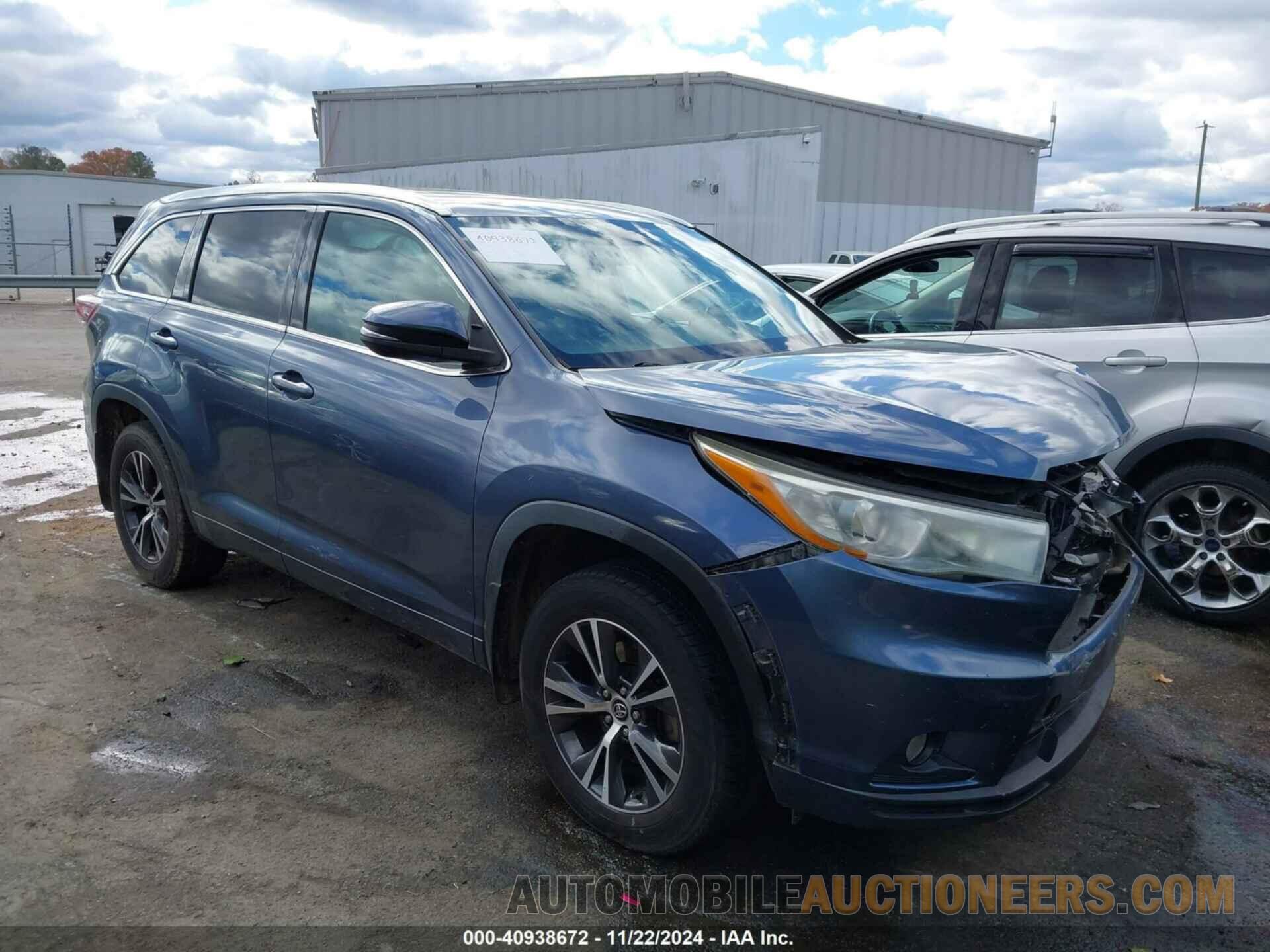 5TDJKRFH7GS293144 TOYOTA HIGHLANDER 2016