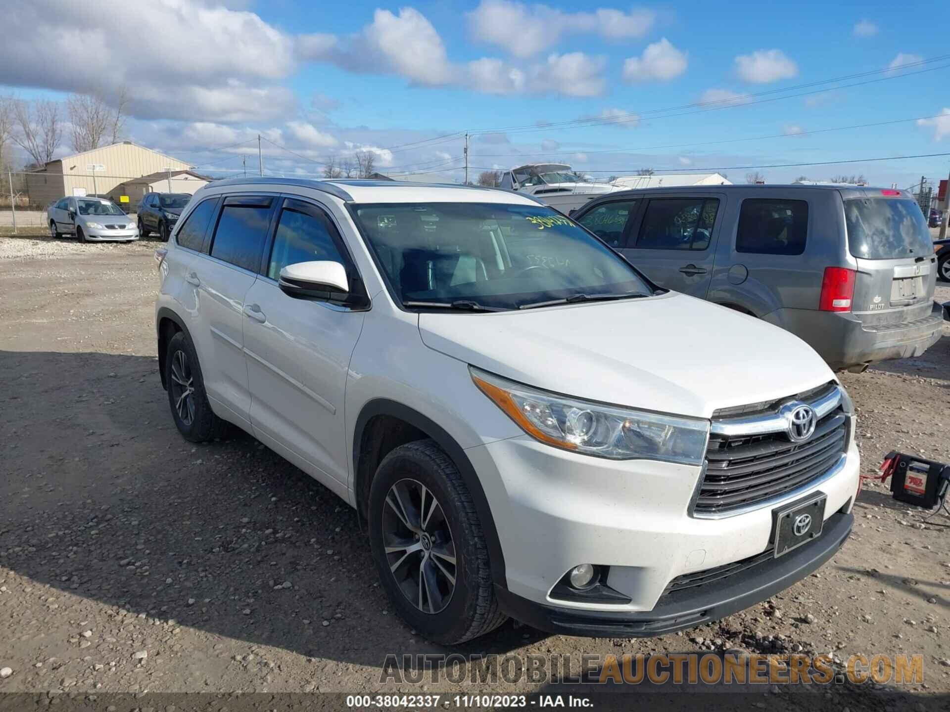 5TDJKRFH7GS307642 TOYOTA HIGHLANDER 2016