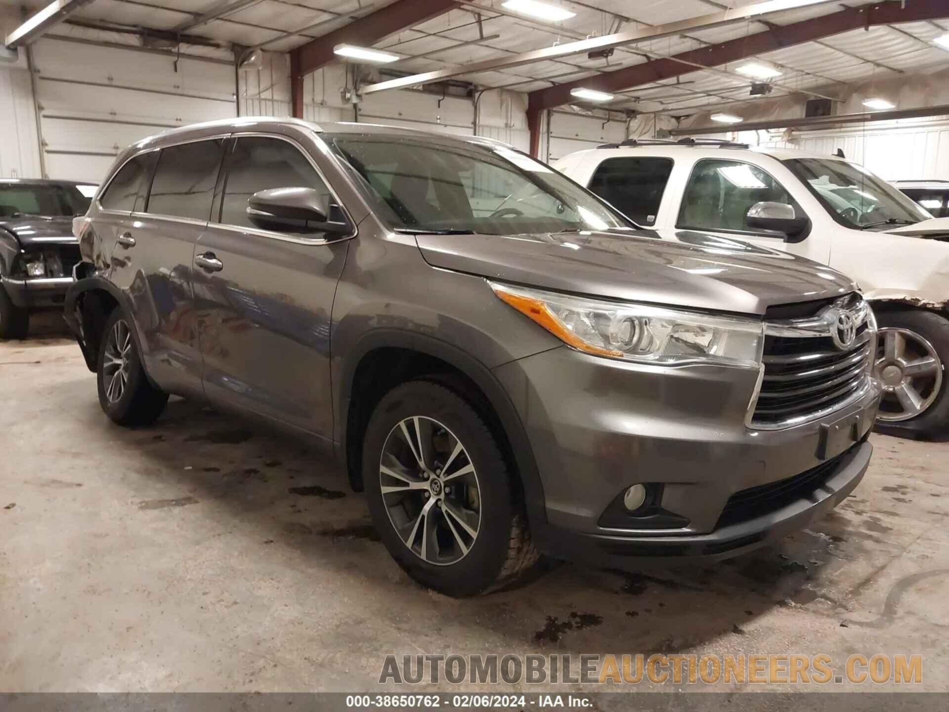 5TDJKRFH7GS325784 TOYOTA HIGHLANDER 2016