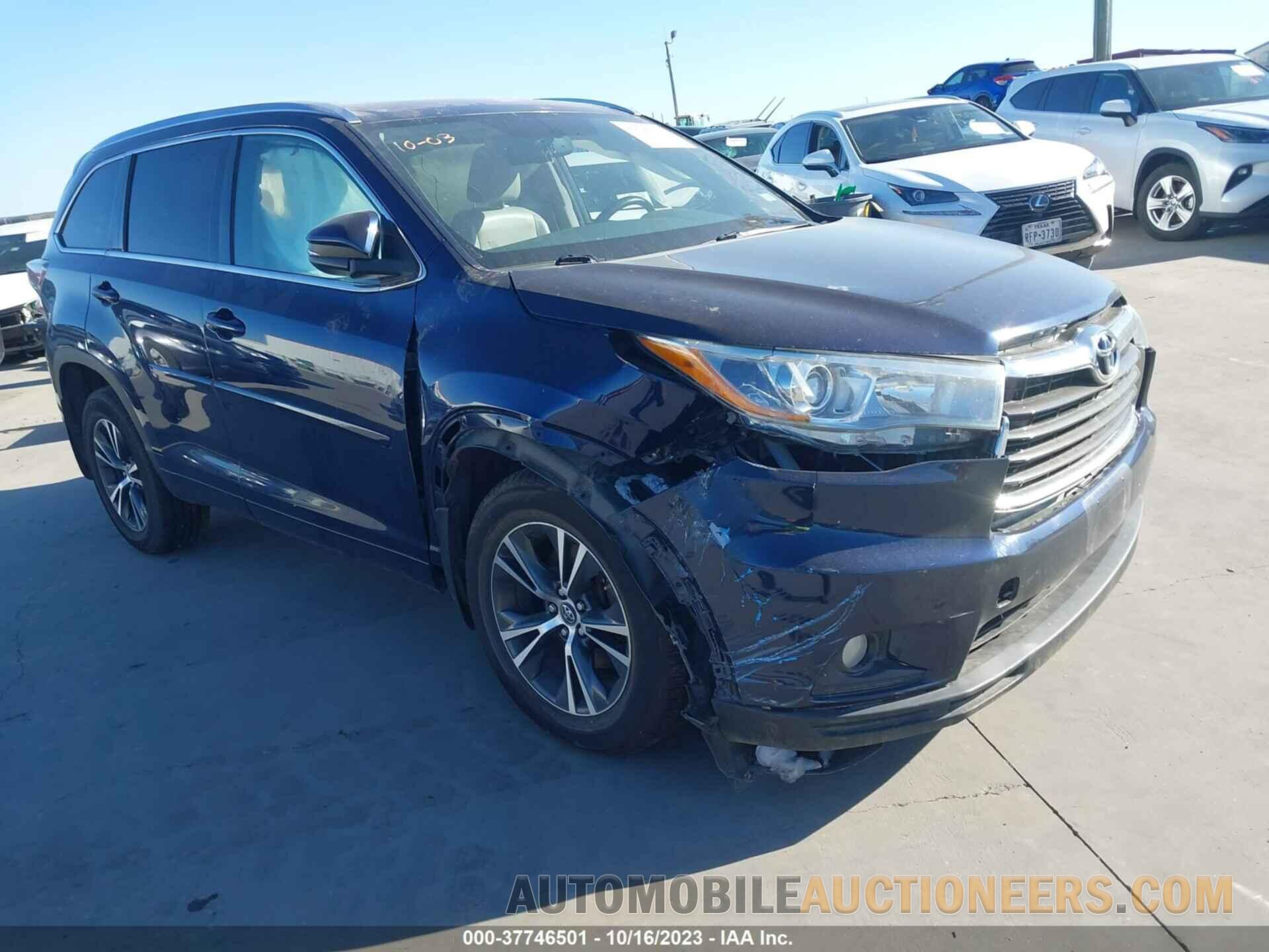 5TDJKRFH7GS329222 TOYOTA HIGHLANDER 2016