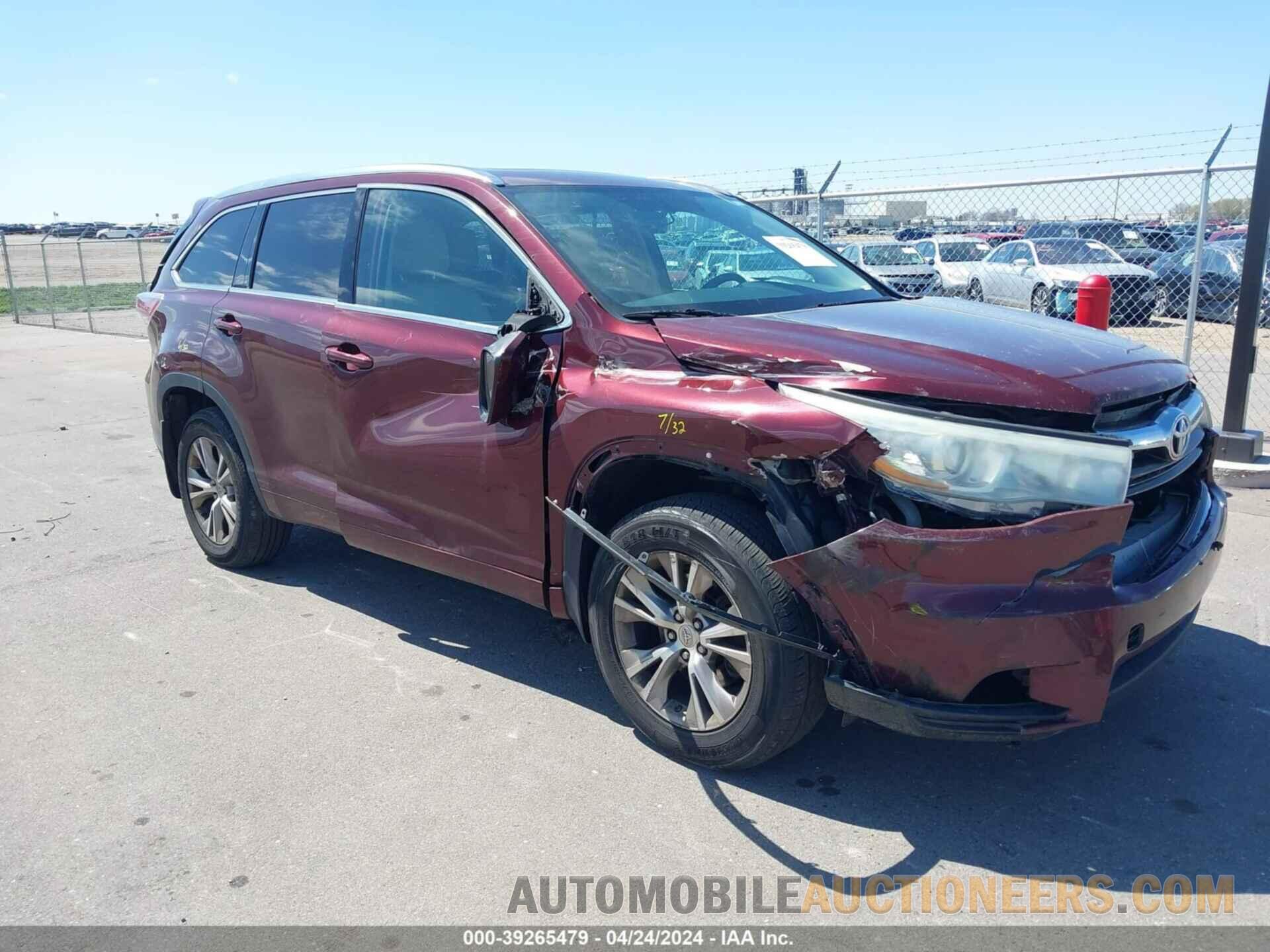 5TDJKRFH8FS143042 TOYOTA HIGHLANDER 2015