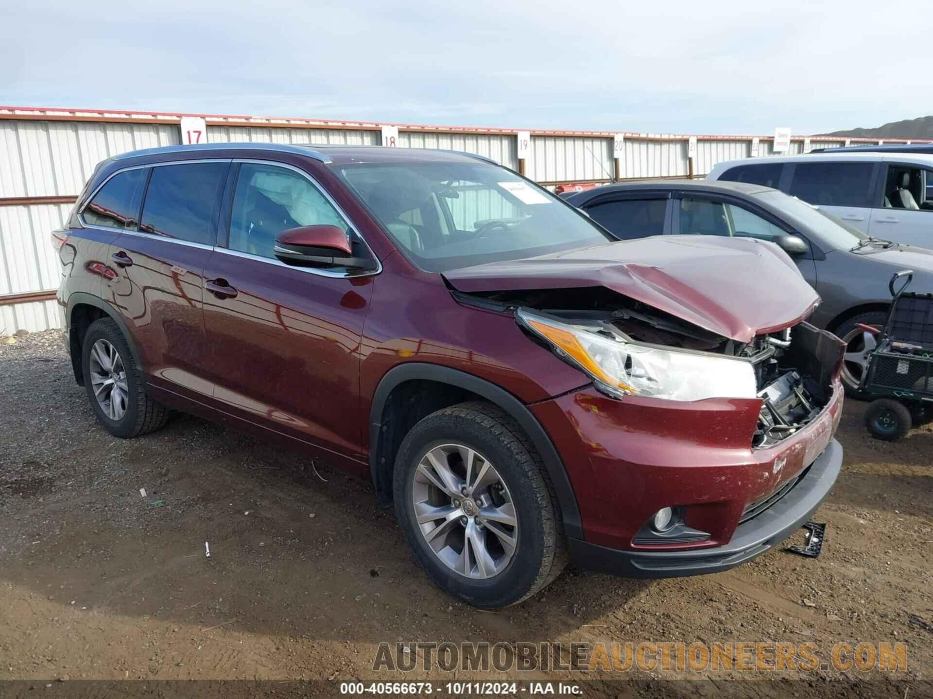 5TDJKRFH8FS210898 TOYOTA HIGHLANDER 2015