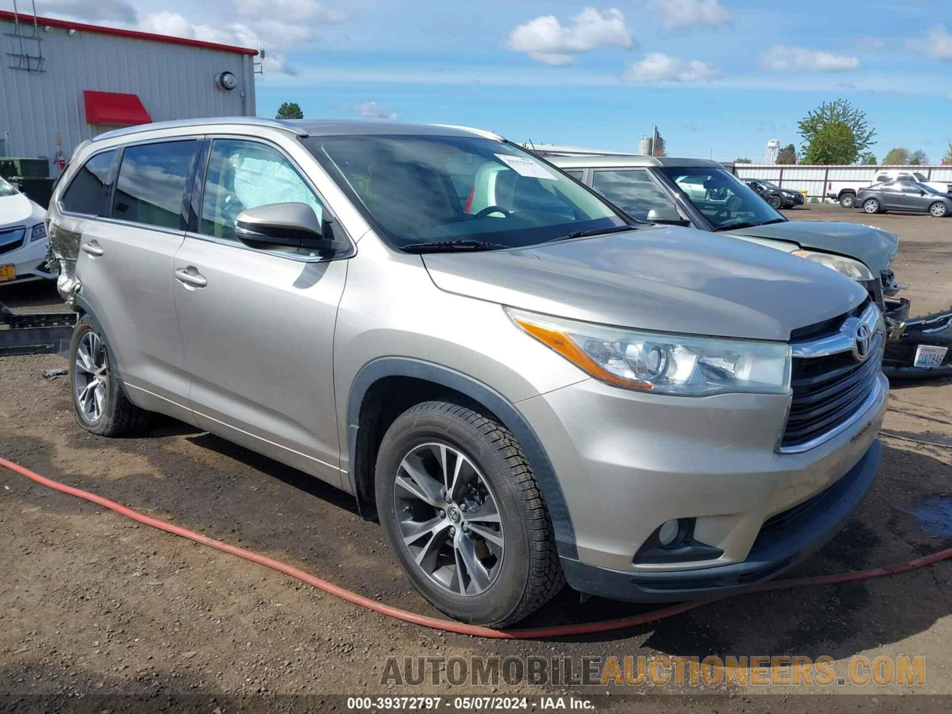 5TDJKRFH8GS225001 TOYOTA HIGHLANDER 2016