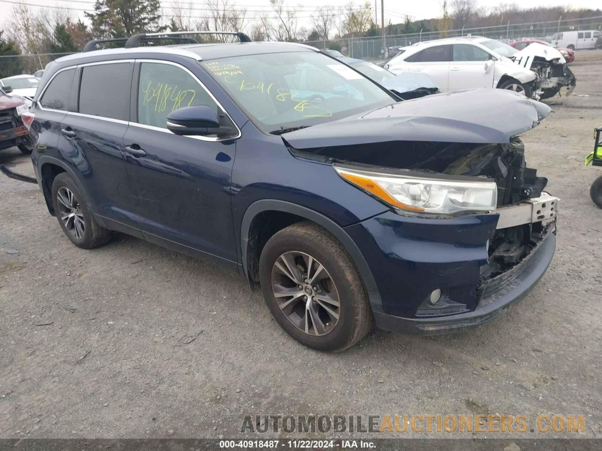 5TDJKRFH8GS233633 TOYOTA HIGHLANDER 2016