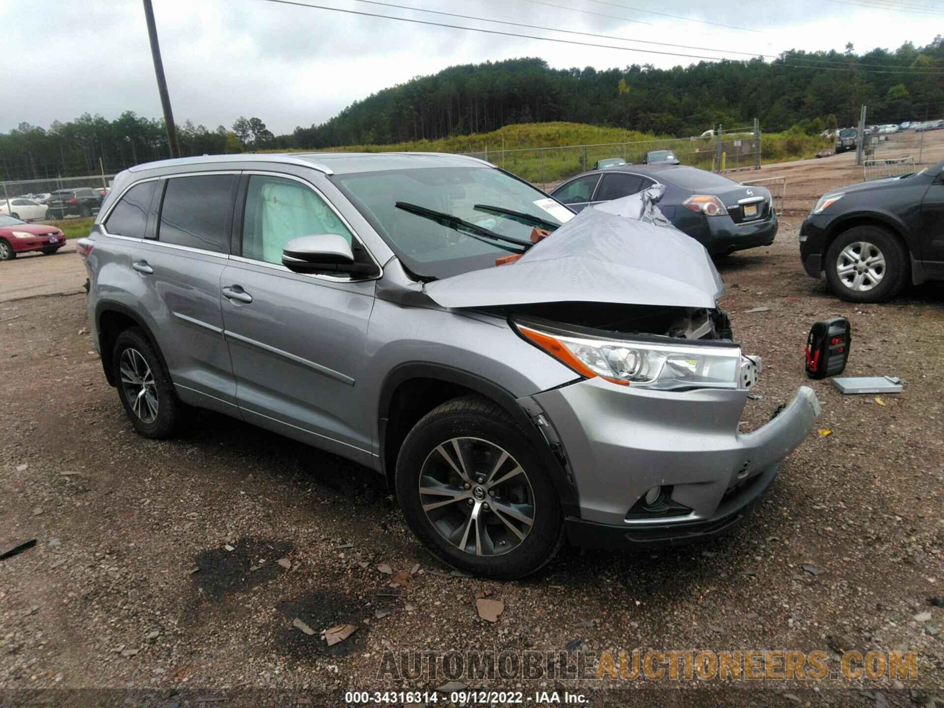 5TDJKRFH8GS301395 TOYOTA HIGHLANDER 2016