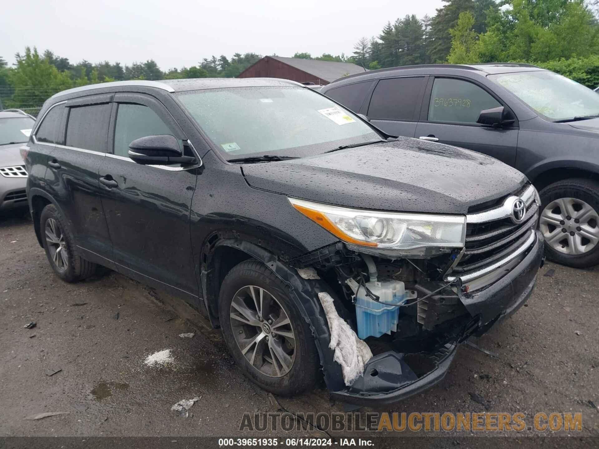 5TDJKRFH8GS301431 TOYOTA HIGHLANDER 2016