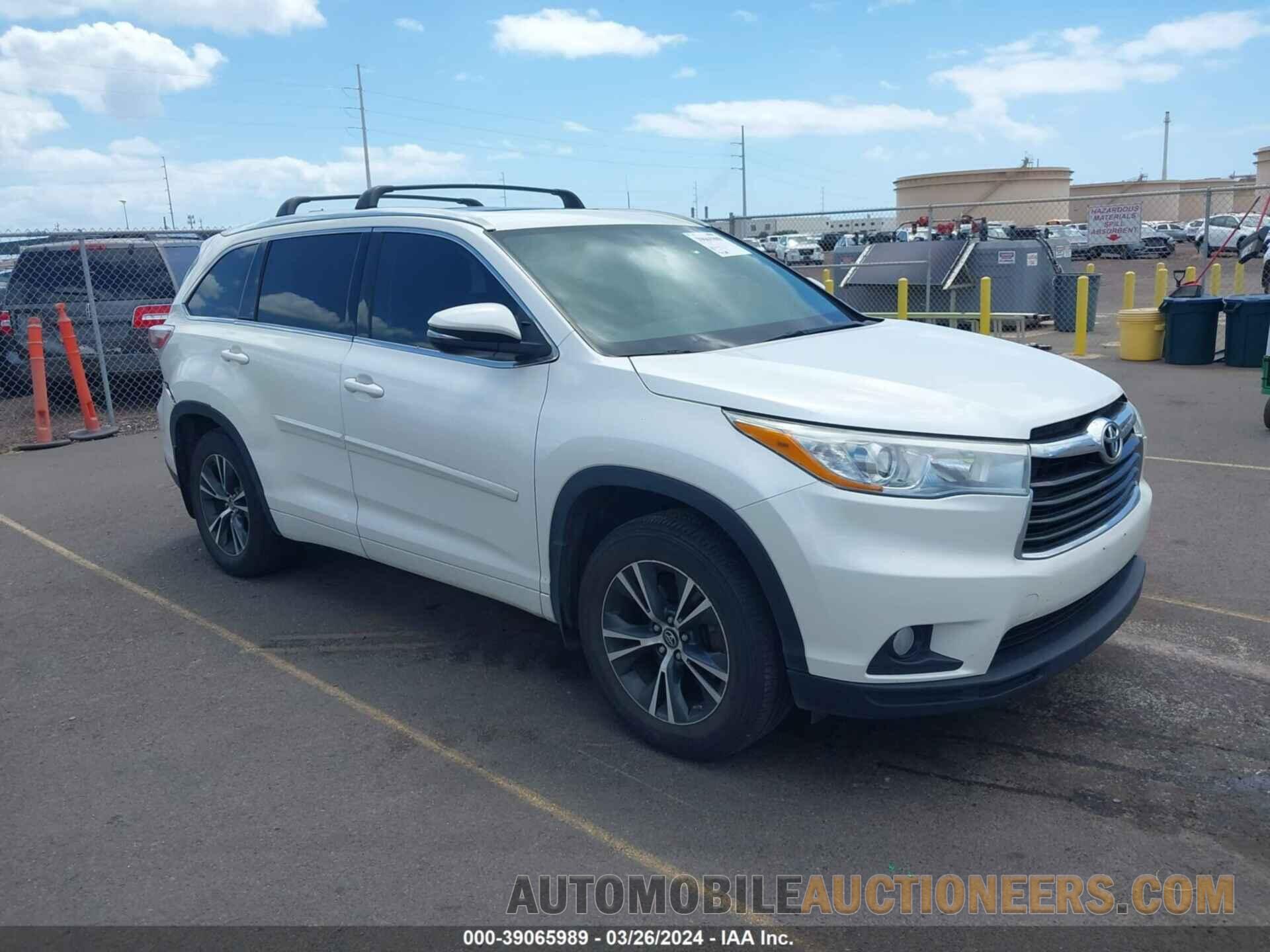 5TDJKRFH8GS353674 TOYOTA HIGHLANDER 2016