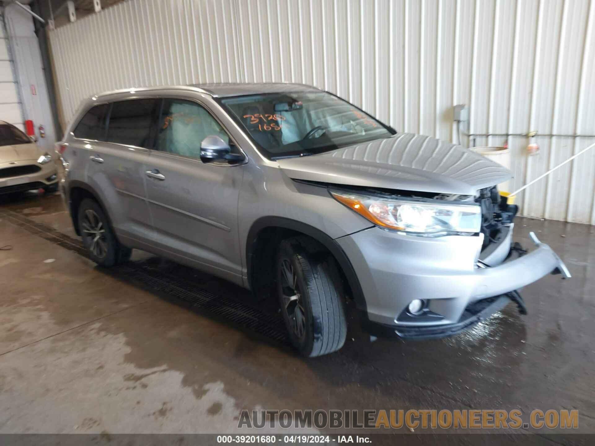 5TDJKRFH8GS354842 TOYOTA HIGHLANDER 2016