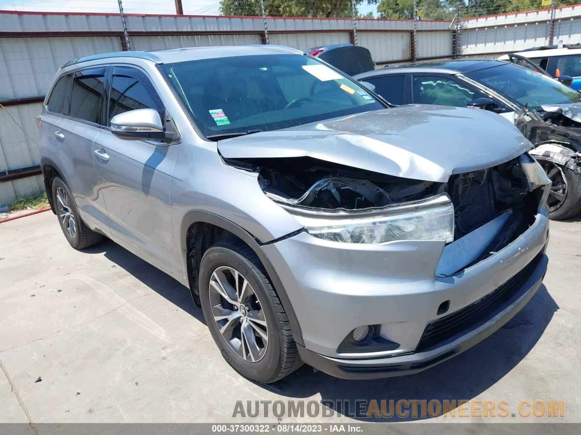 5TDJKRFH9GS294845 TOYOTA HIGHLANDER 2016