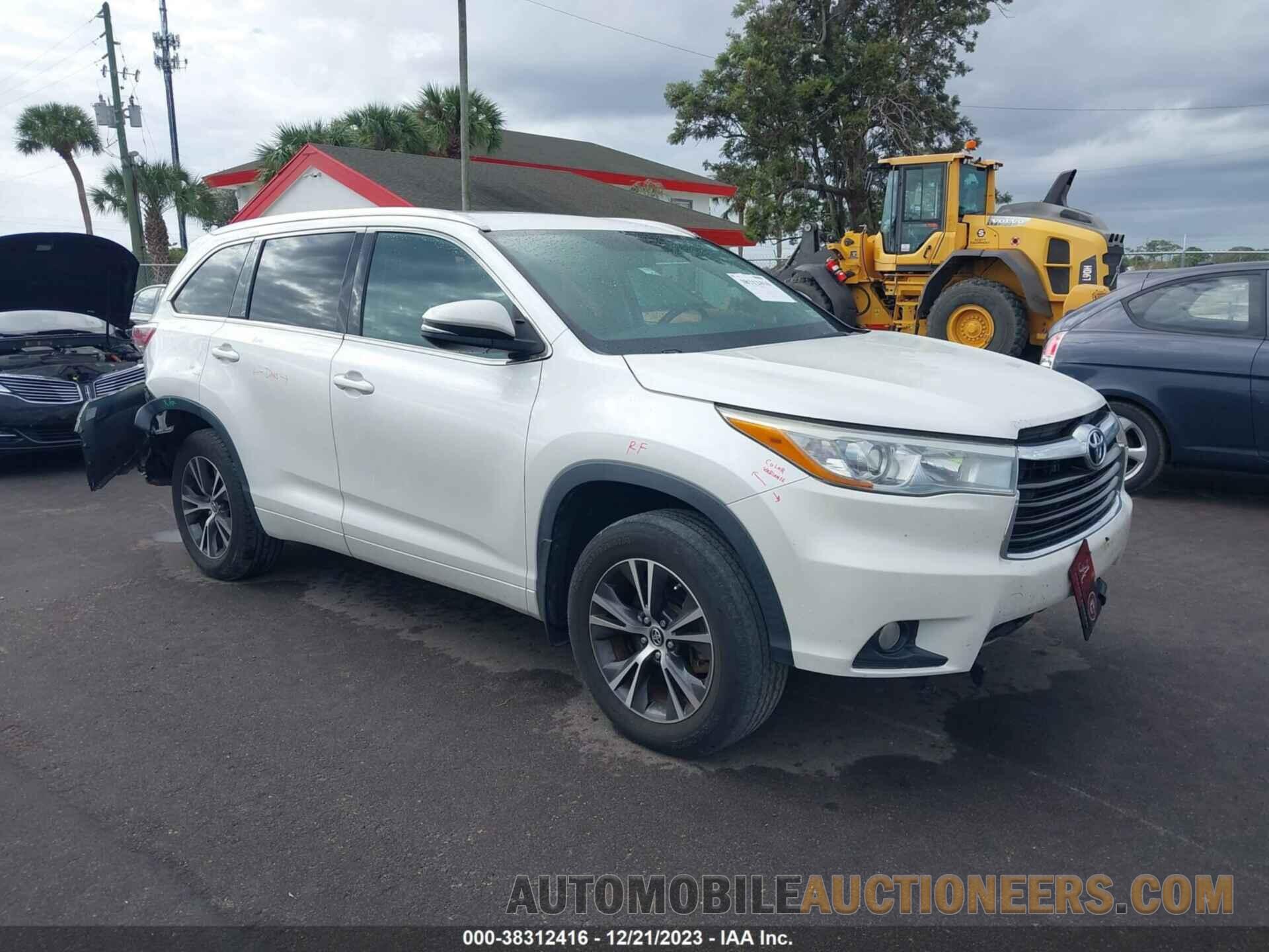 5TDJKRFH9GS312860 TOYOTA HIGHLANDER 2016